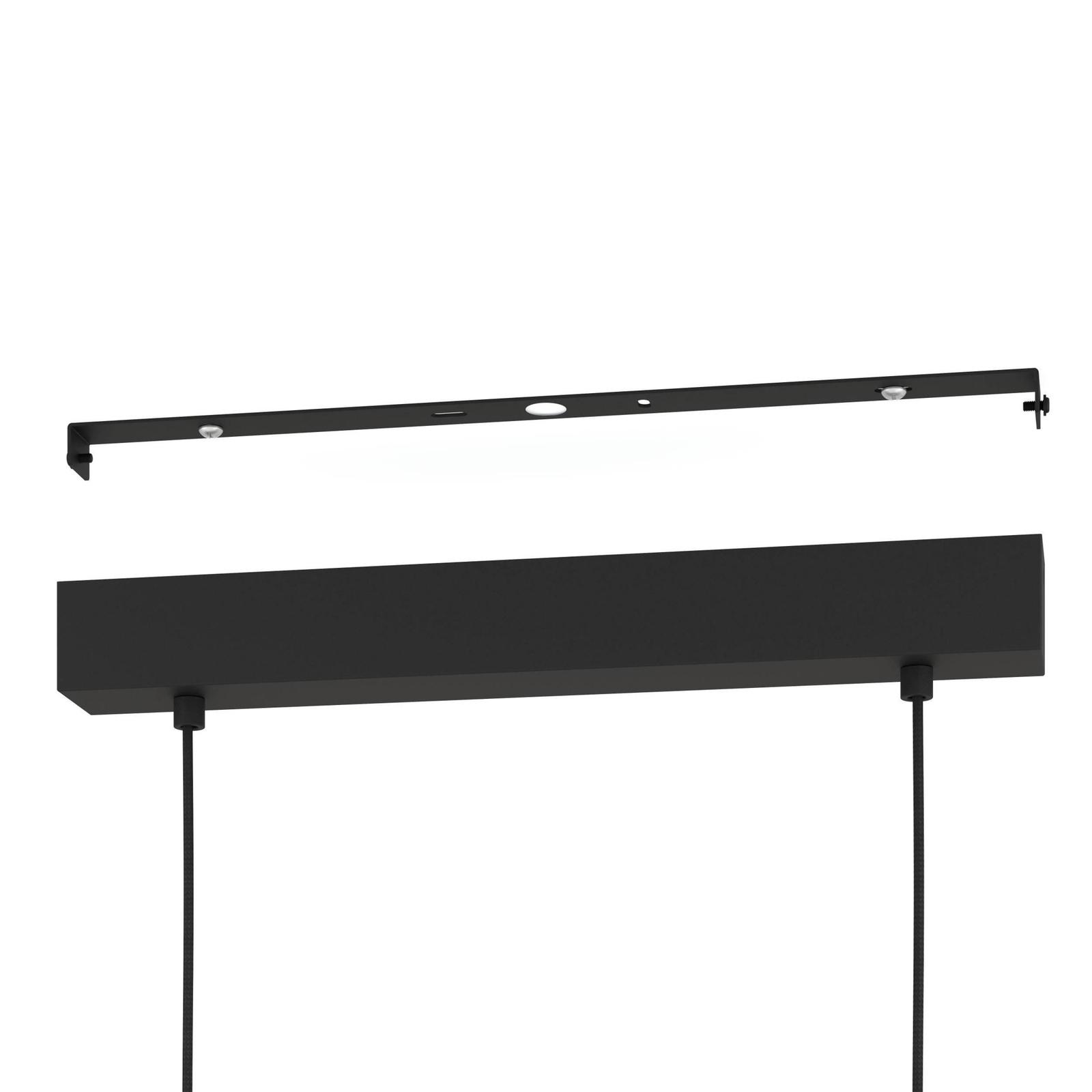 Suspension Sherburn, longueur 77 cm, noir/brun, 3 lampes