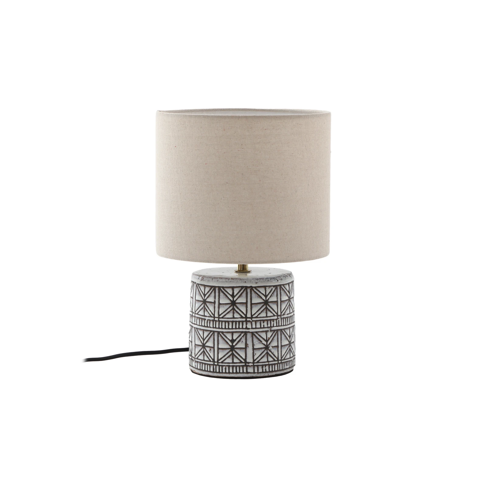 Lucande bordslampa Thalorin, 36,5 cm, svart/vit, keramik