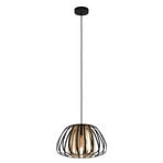 Encinitos pendant light, black/brass, Ø 37.5 cm