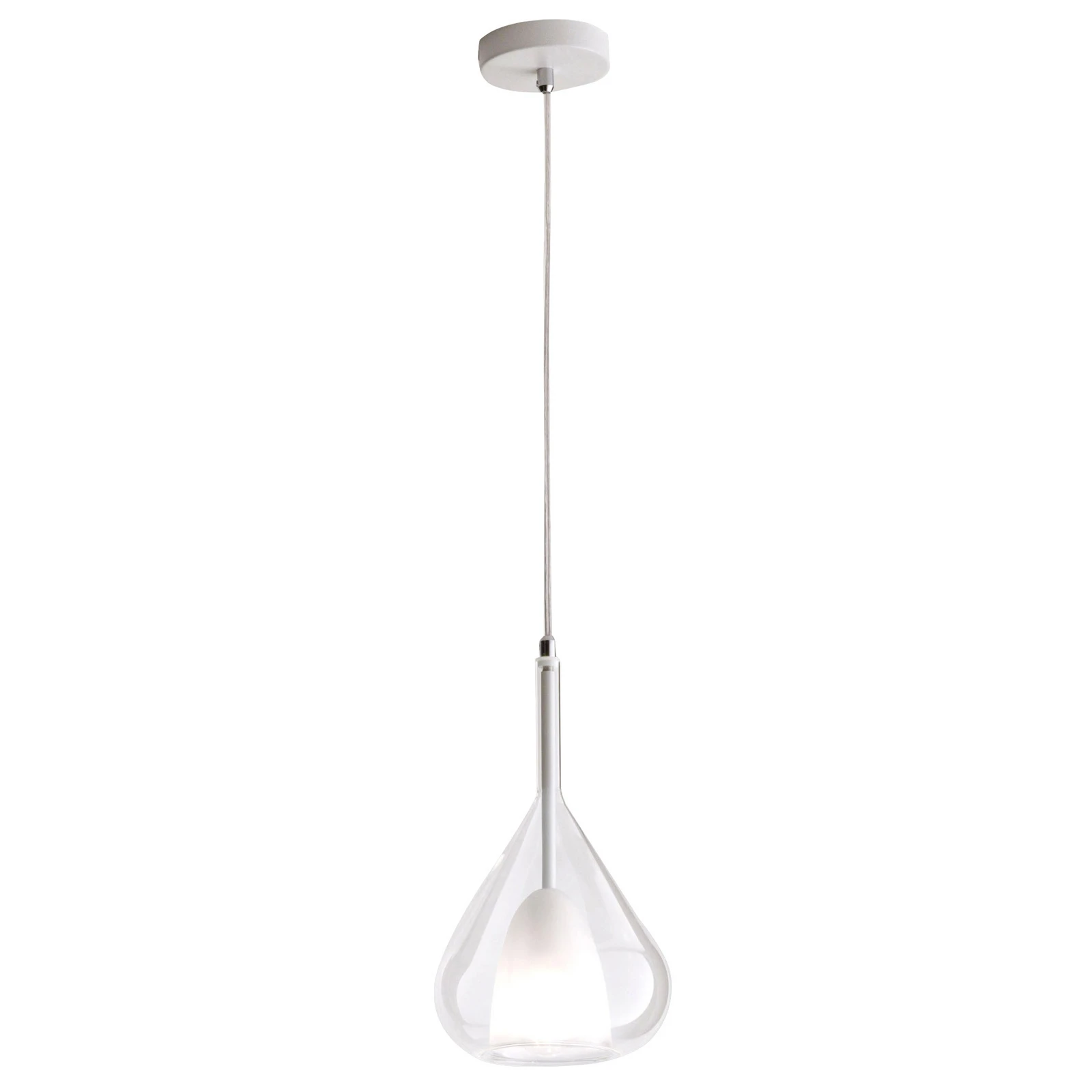 Lámpara colgante violeta, transparente, 1 luz, cristal