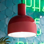 Caxixi pendant light made of ceramic, red