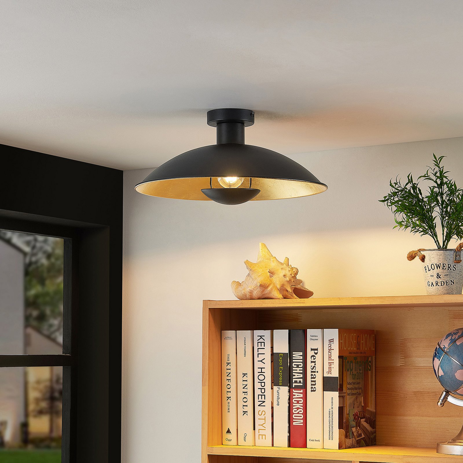 Narisara Deckenleuchte Ø40 Black/Gold - Lindby
