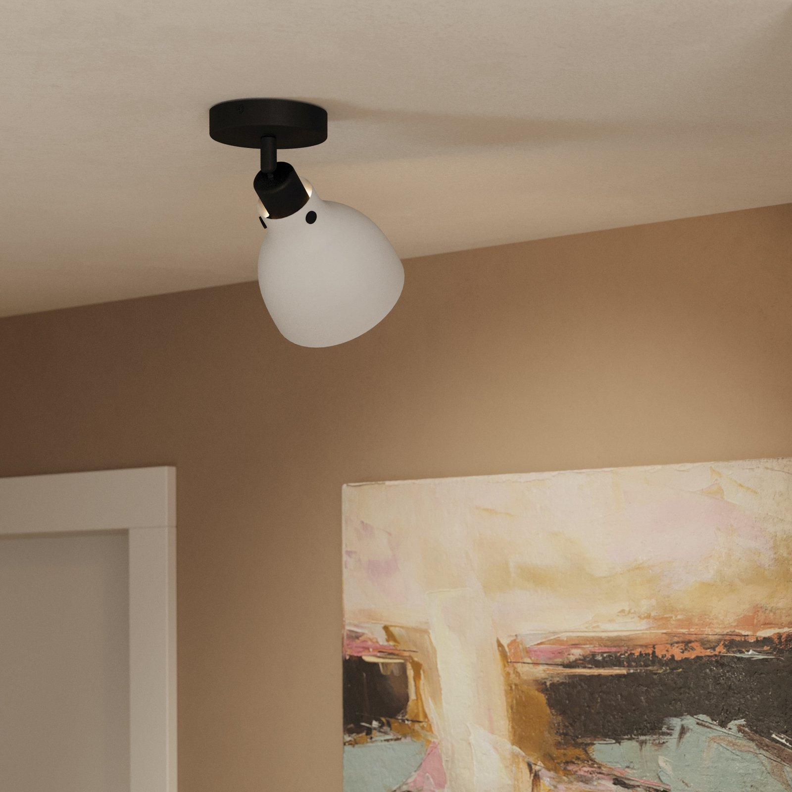 Matlock plafondspot, lengte 24,5 cm, grijs/zwart, staal