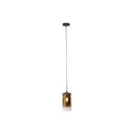 Ventotto hanglamp, zwart/goud, Ø 15 cm, glas