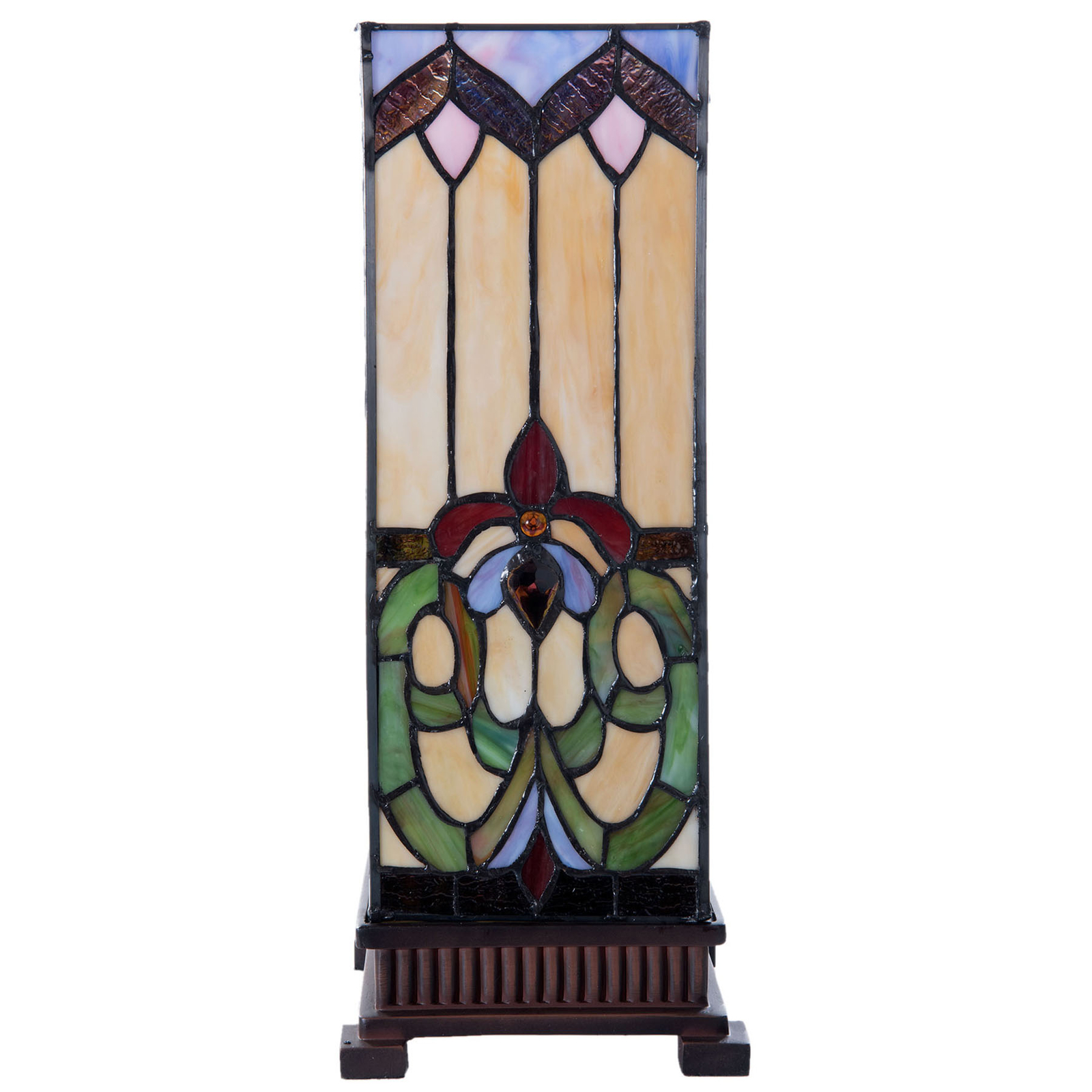 Lampa stołowa 5907, kolorowe szkło, styl Tiffany