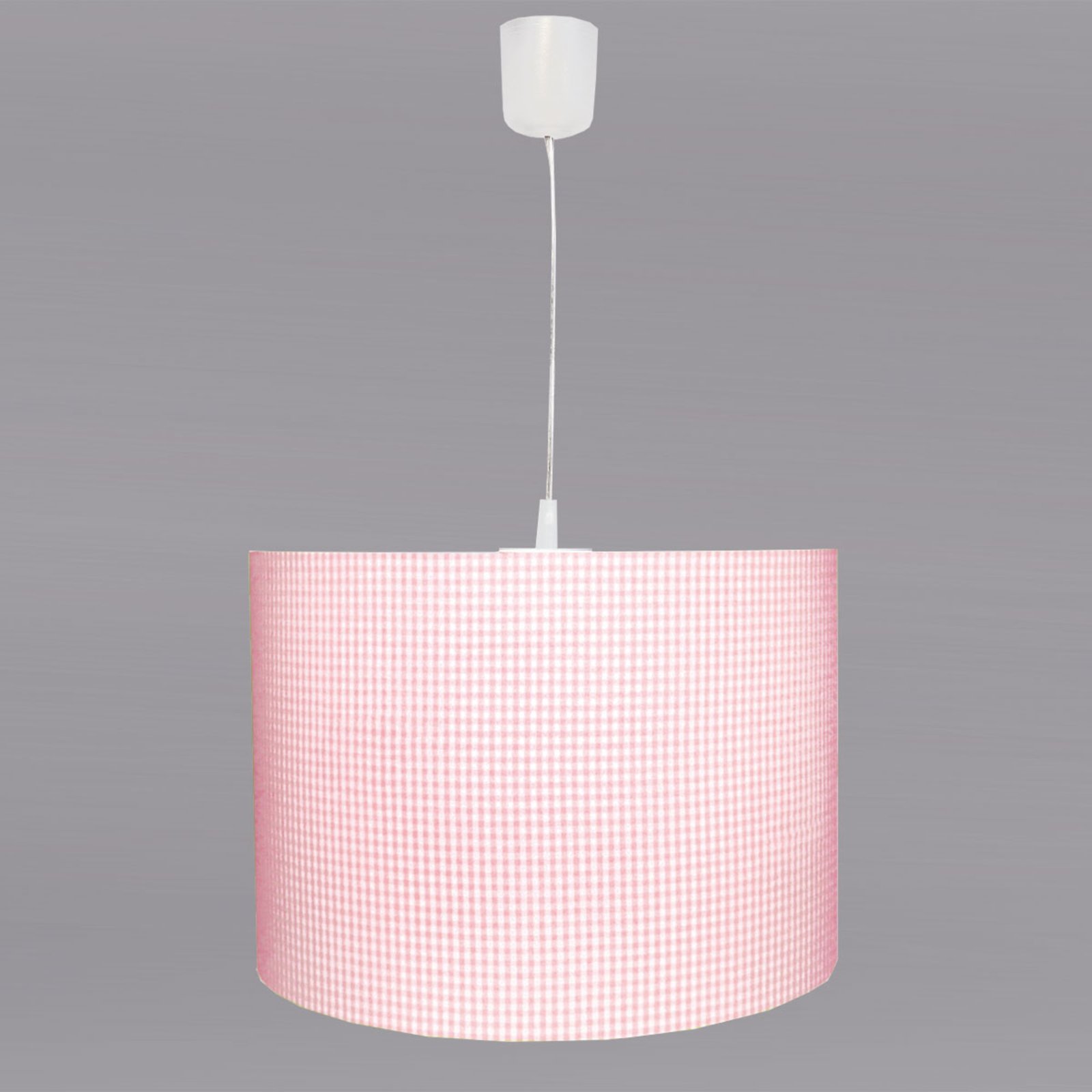 Vichy Karo pendant light, pink