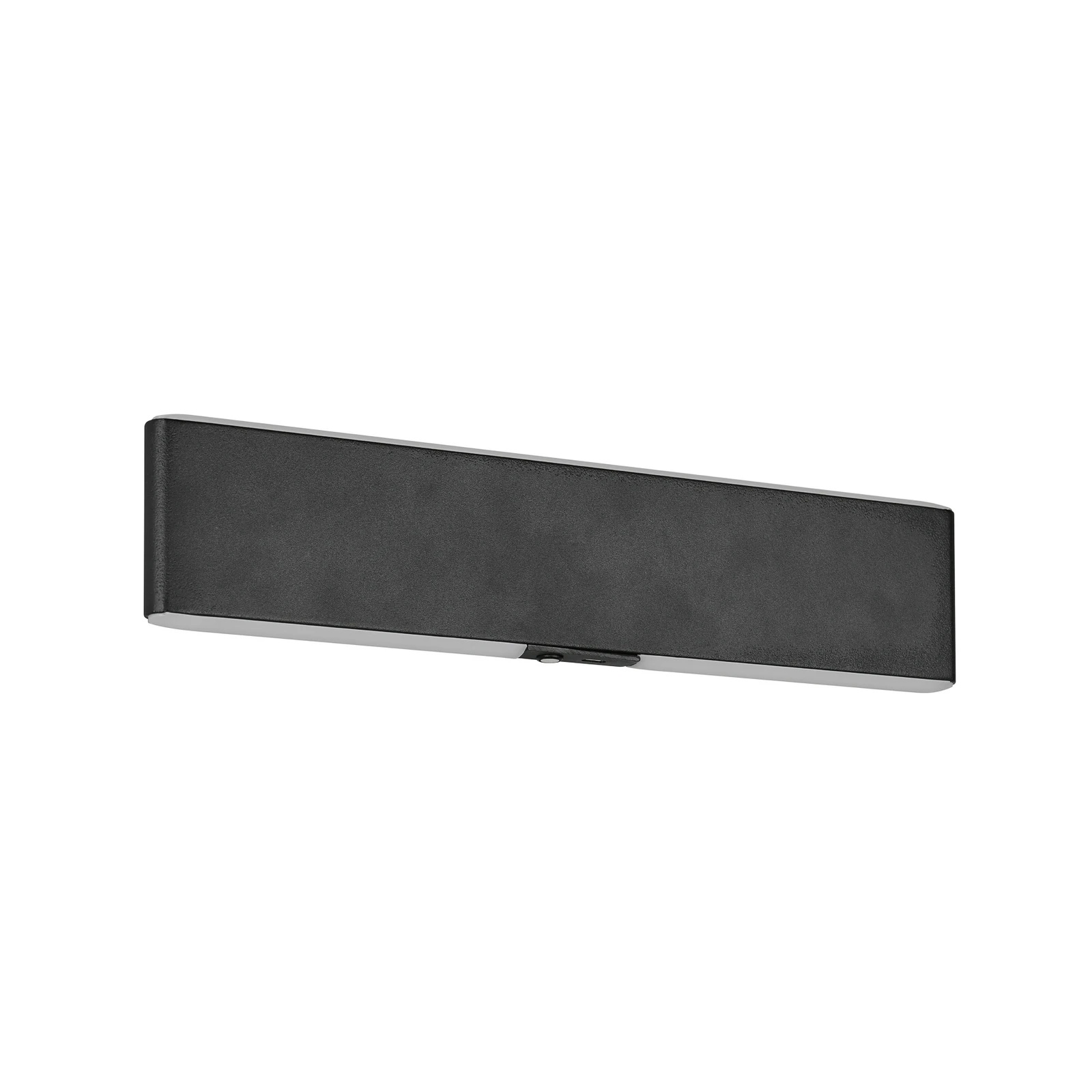 Aplique de pared LED recargable Conchita, ancho 32 cm, negro, metal