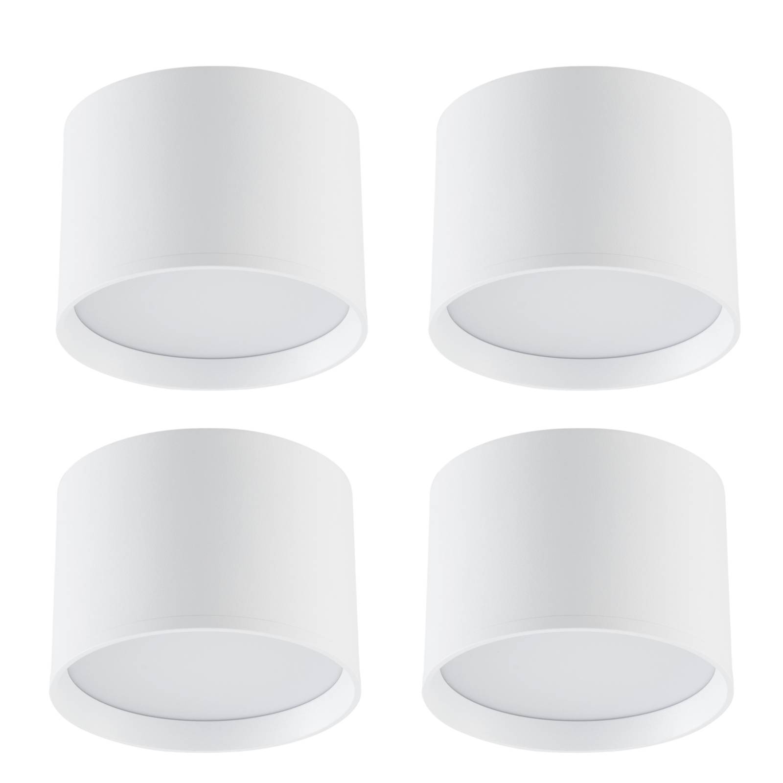 Lindby spot LED Nivoria Ø 12 cm blanc set de 4 pièces