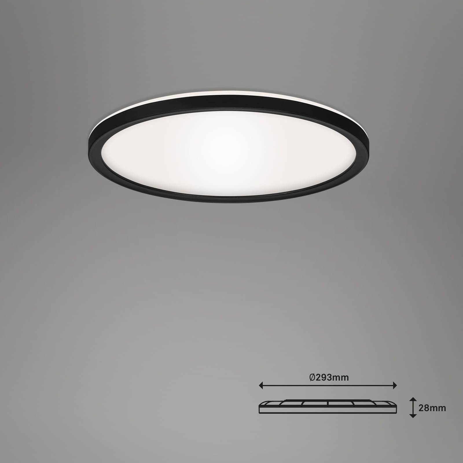 Briloner LED stropní svítidlo Slim S stmívatelné CCT černé Ø 29 cm