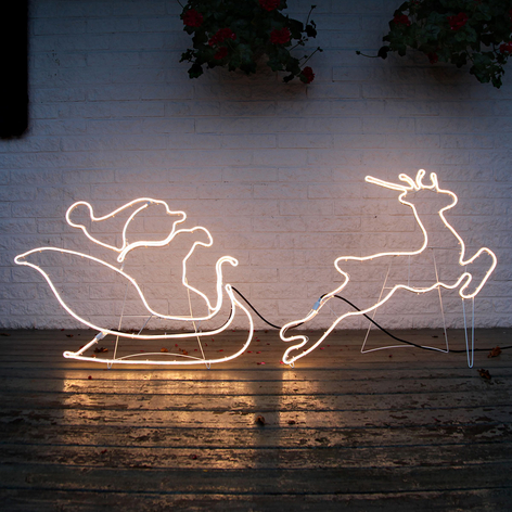 Schlitten m. Weihnachtsmann - Silhouette NeoLED