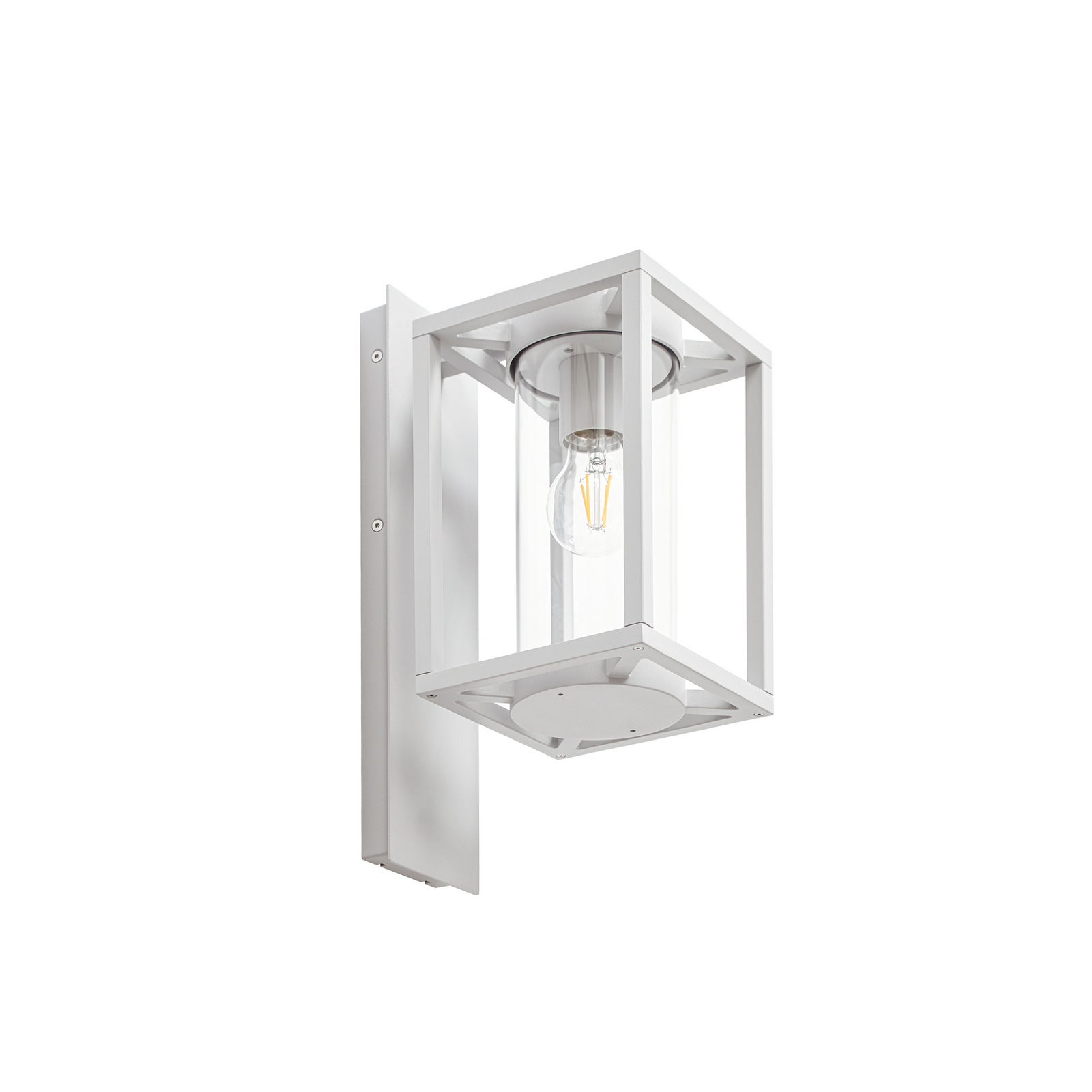 Lucande Applique da esterno Ferda, portalampada inferiore, grigio, IP44