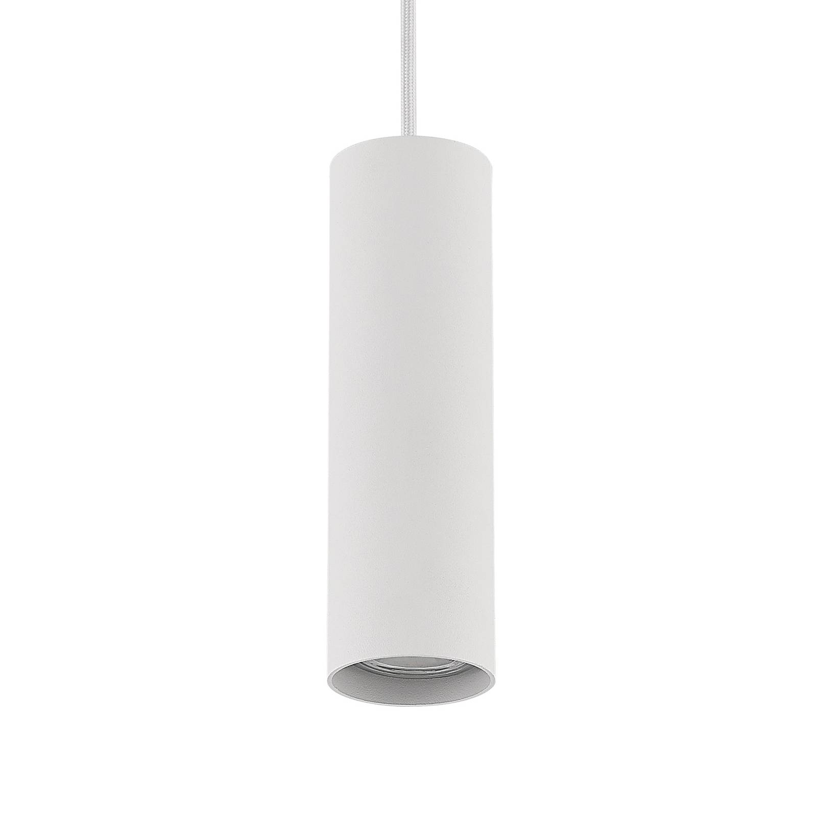 Lampa wisząca Lindby Linaro, 20 cm, biała, 1-fazowa, Ø 6 cm