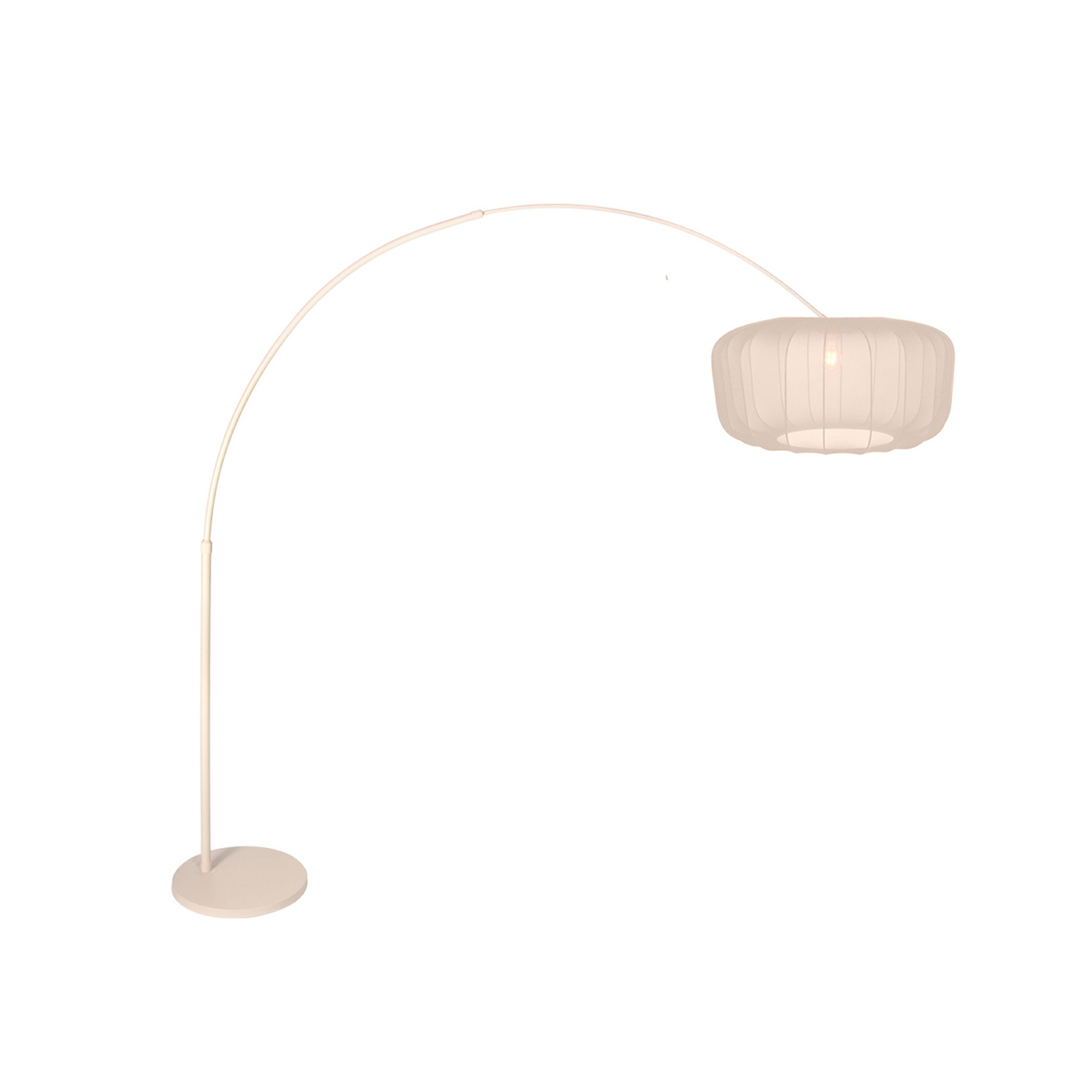 Kaareva lattiavalaisin Sparkled Light, kerma/nylon kerma, 240 cm