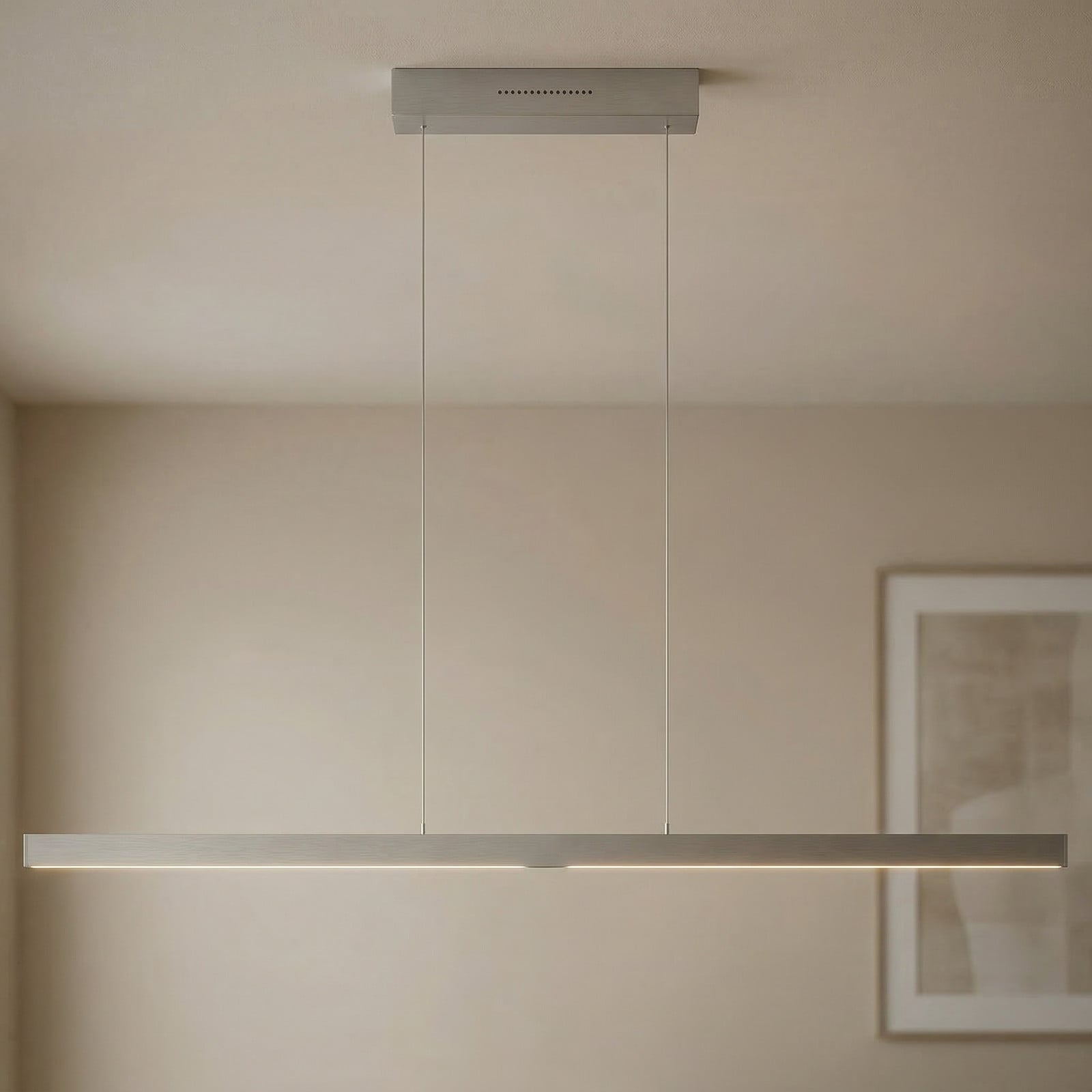 Knapstein Lampă suspendată LED Linn-L 128 nichel - Camera de zi / sufragerie - Modern - nichel mat - Metal