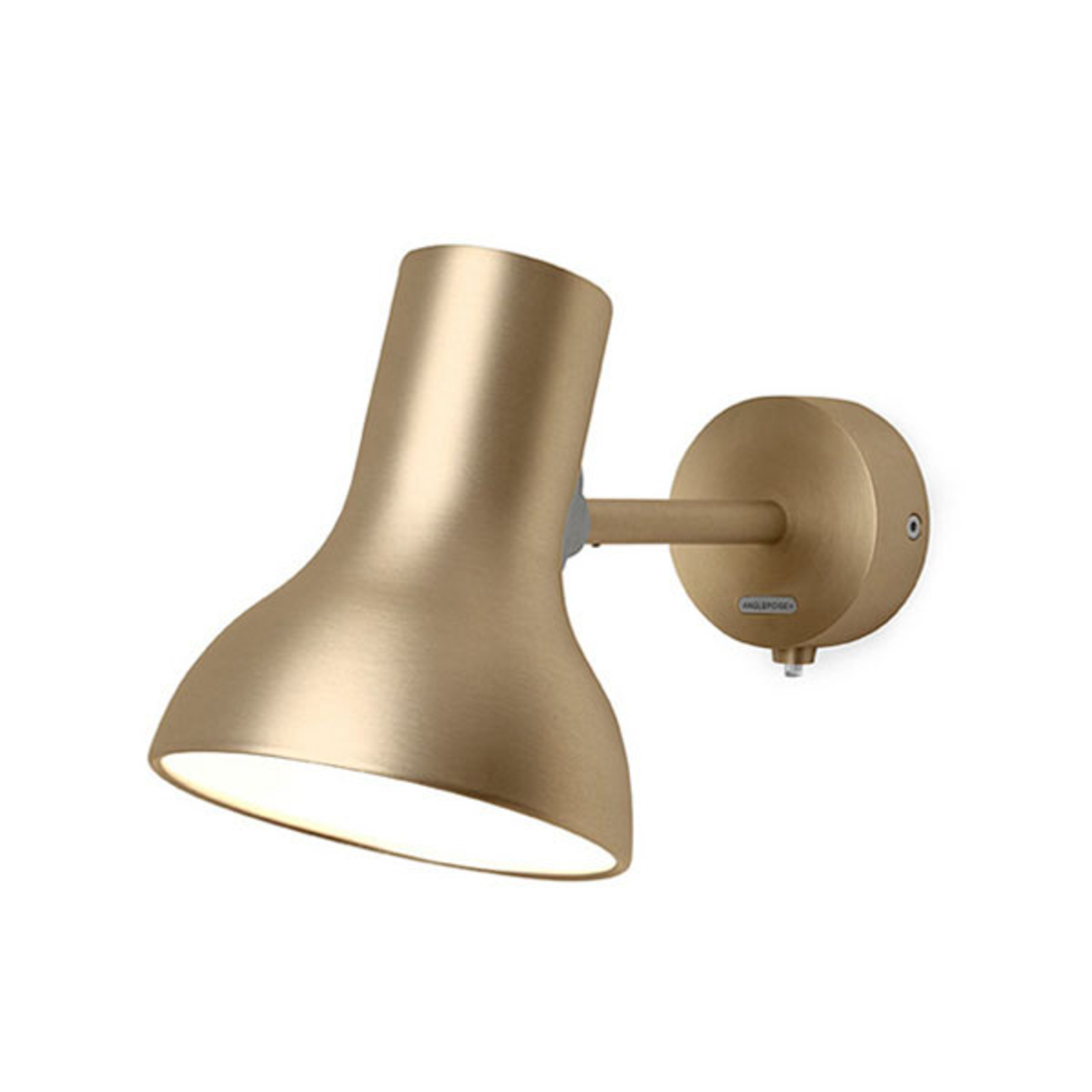 Anglepoise Type 75 Mini Metallic wall light gold, for Living / Dining Room, aluminium, E27, 10 W, energy efficiency: A++, W: 13 cm