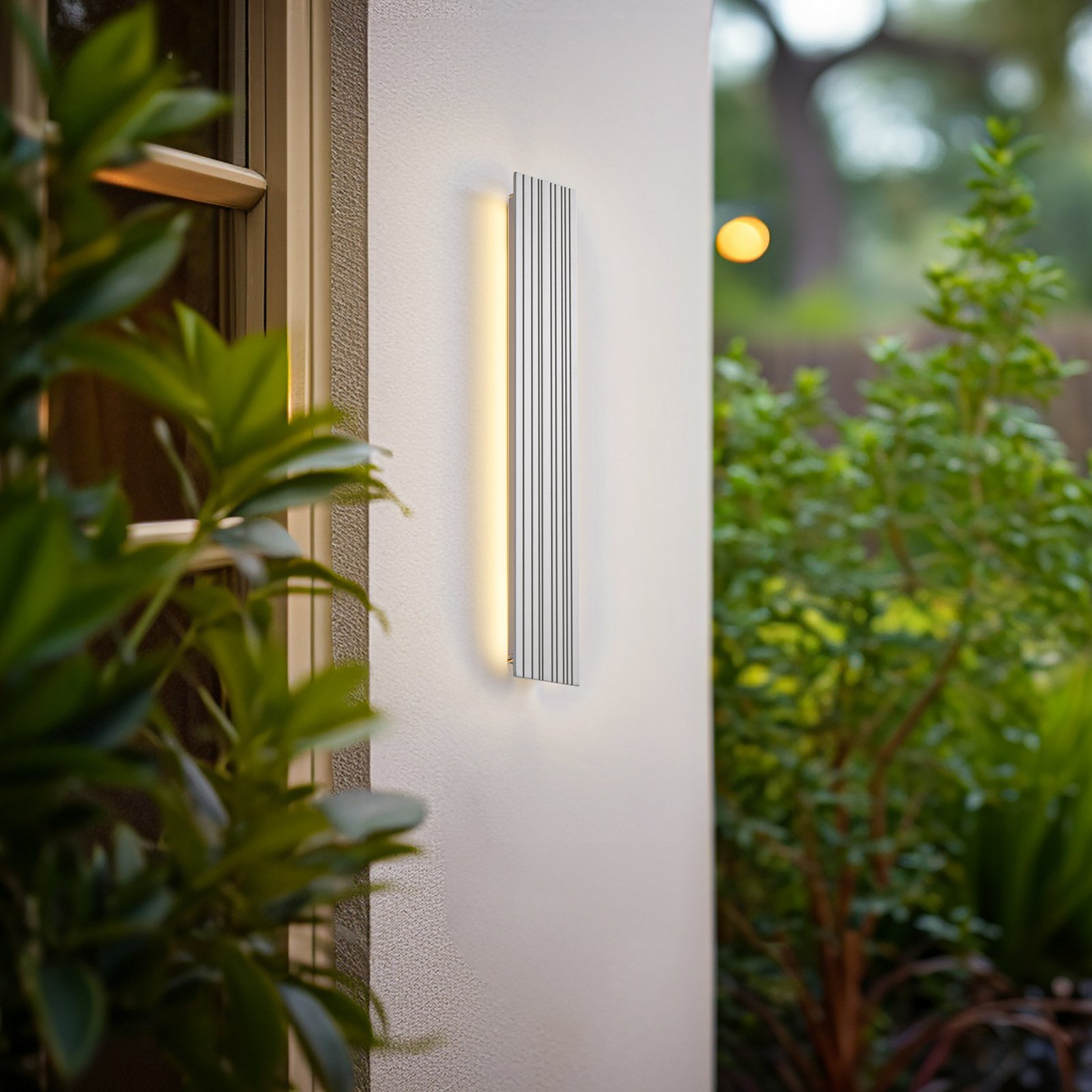 Applique d'extérieur LED Lucande Melira, longueur 60 cm, gris