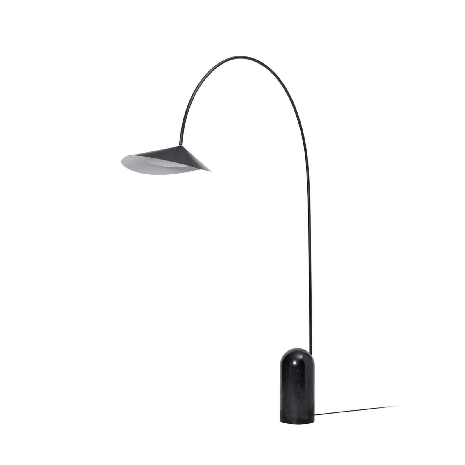 Lampadaire Arum, noir, métal/marbre, 205 cm - ferm LIVING