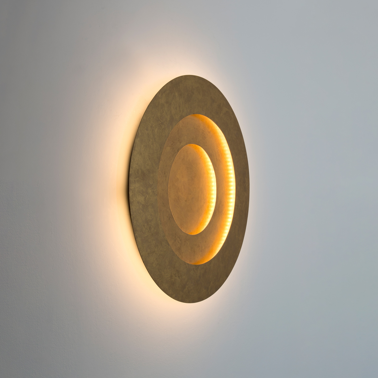 LED wandlamp Masaccio Rotondo, goud