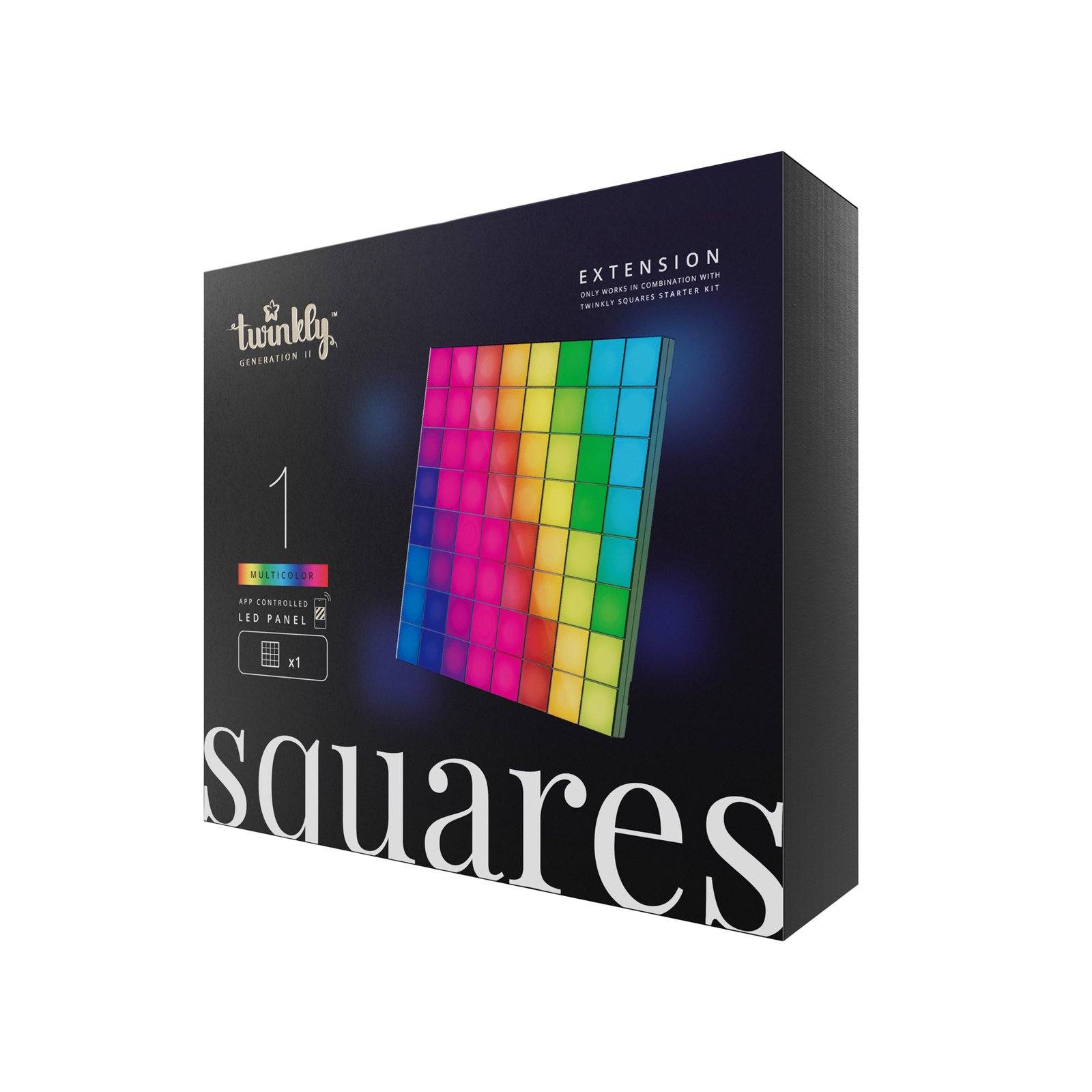 Twinkly RGB-Squares czarny IP20 1szt. rozszerzenie