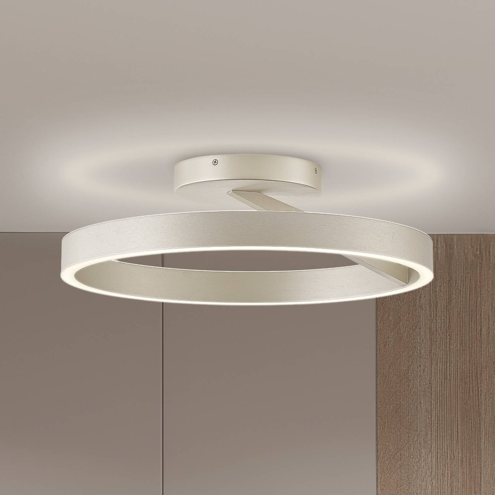 4342900 Viokef Saturn Led Ceiling Lamp, Ø 50 Cm, Cream And Silver, Metal
