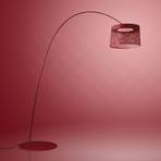 Foscarini Twiggy Grid lampa łukowa LED, karminowa czerwień