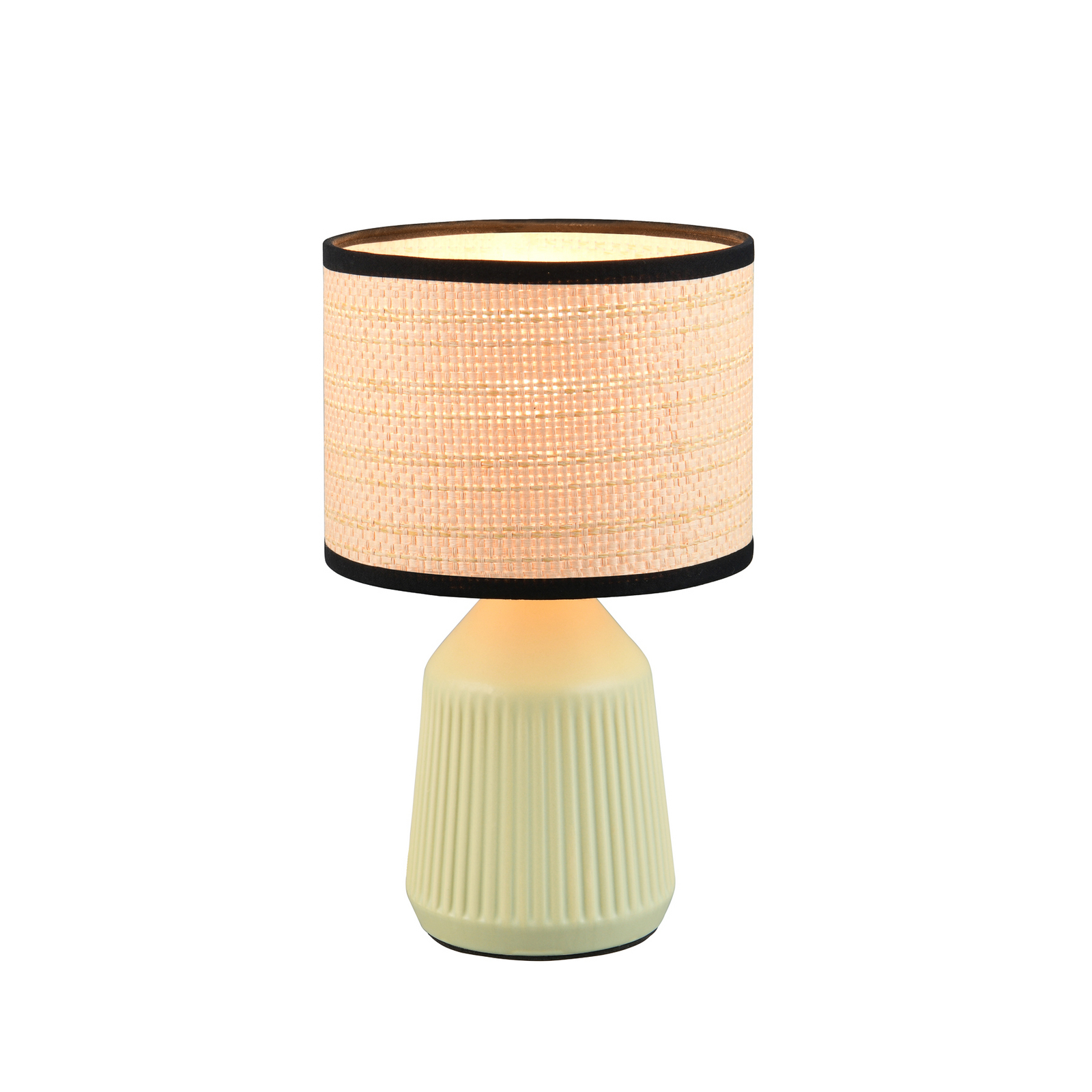 Lampa de masă Formentera, verde/bej, înălțime 27 cm ceramică/hârtie