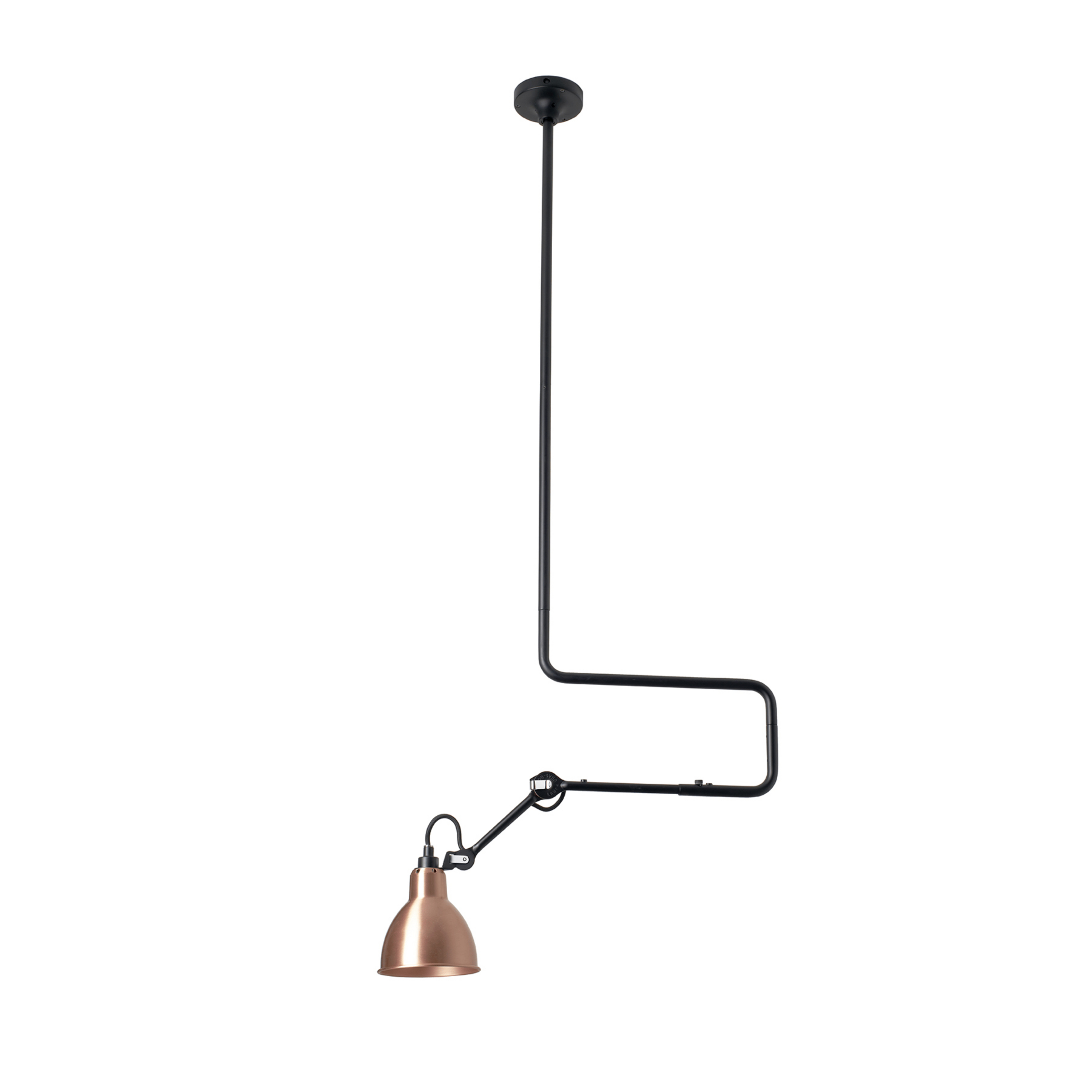 312 Plafoniera Nero/Nero/Rame - Lampe Gras