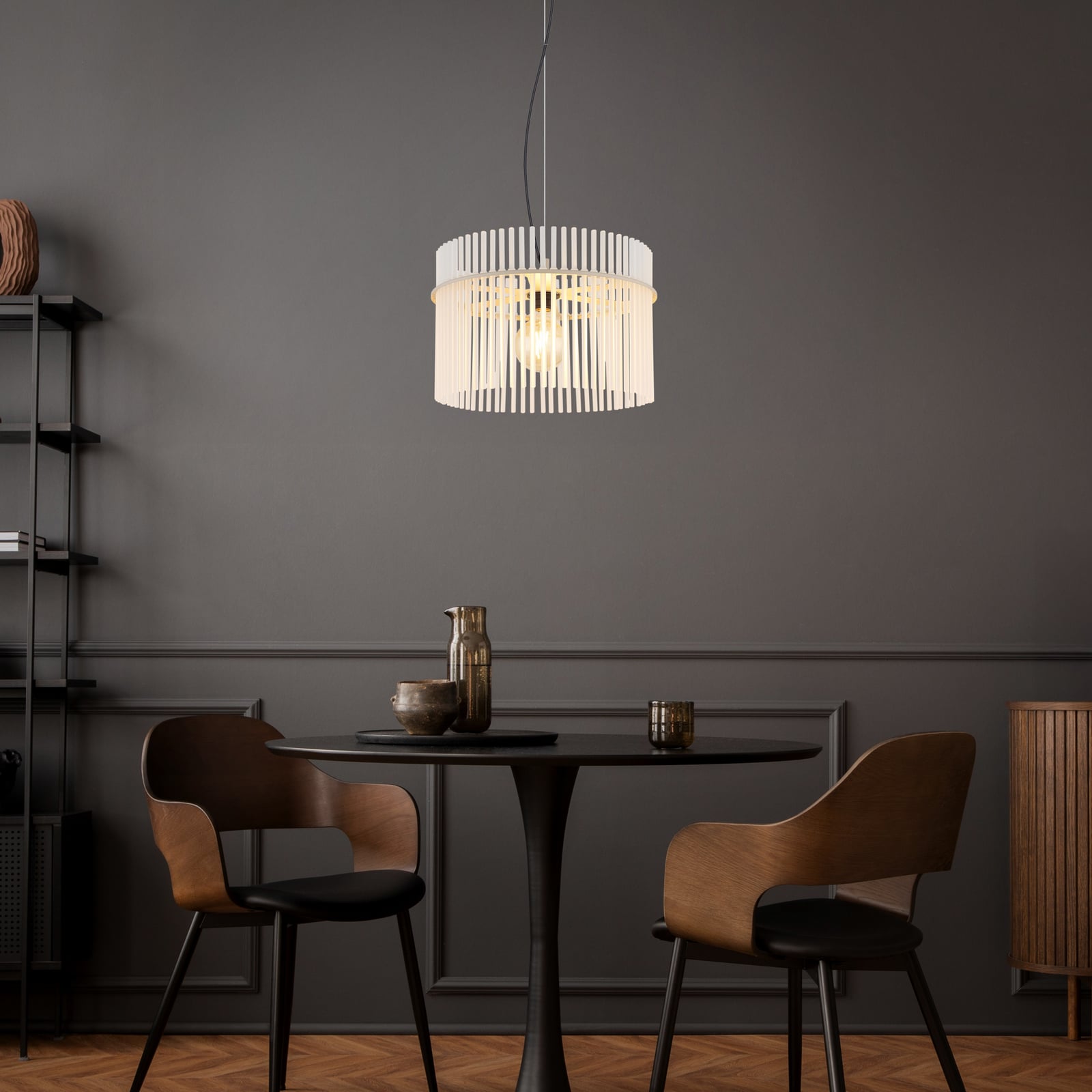 Gorley pendant light, white/sand, glass, Ø 40 cm, E27