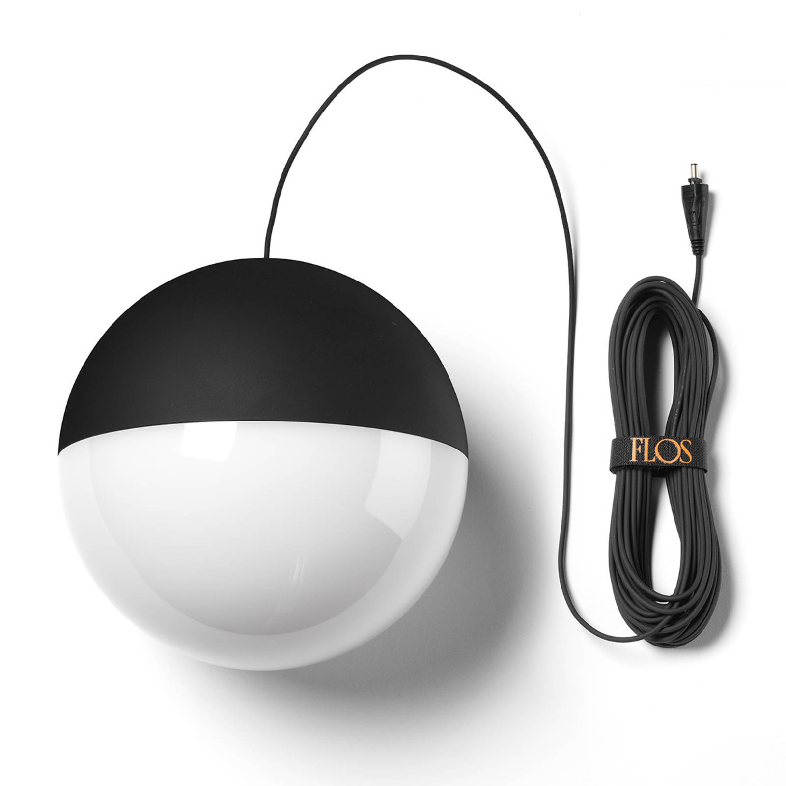 Flos FLOS String light hanging light, 12m cable, sphere, for Living / Dining Room, aluminium, polycarbonate, 21 W, W: 19 cm, H: 16 cm