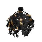 Leavy plafondlamp, Ø 38 cm, zwart/goud, kunststof
