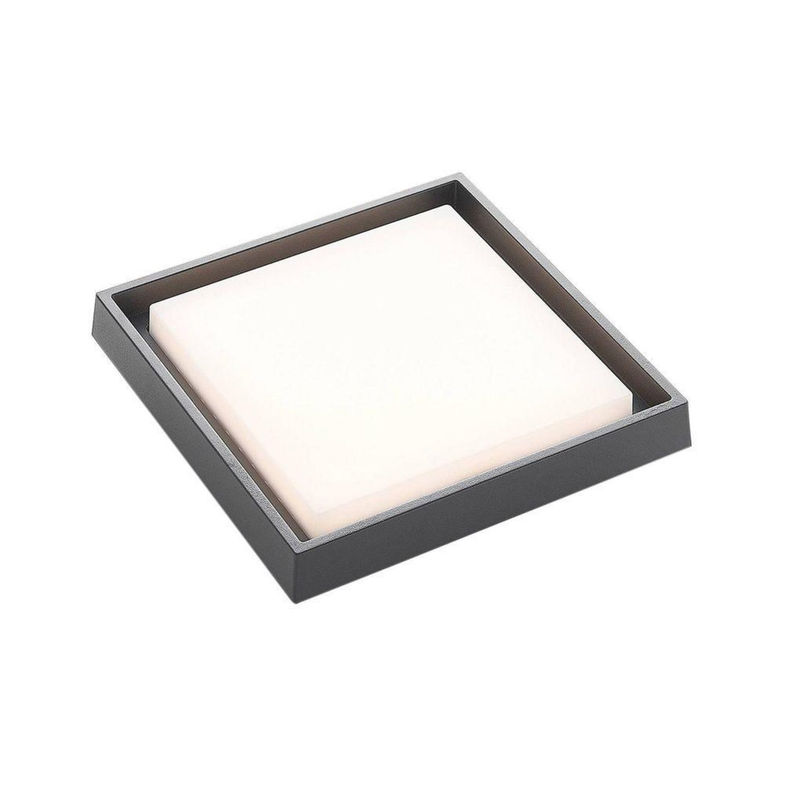 Birta LED Square Outdoor Ceiling Lamp 27x27 Dark Grey - Lucande