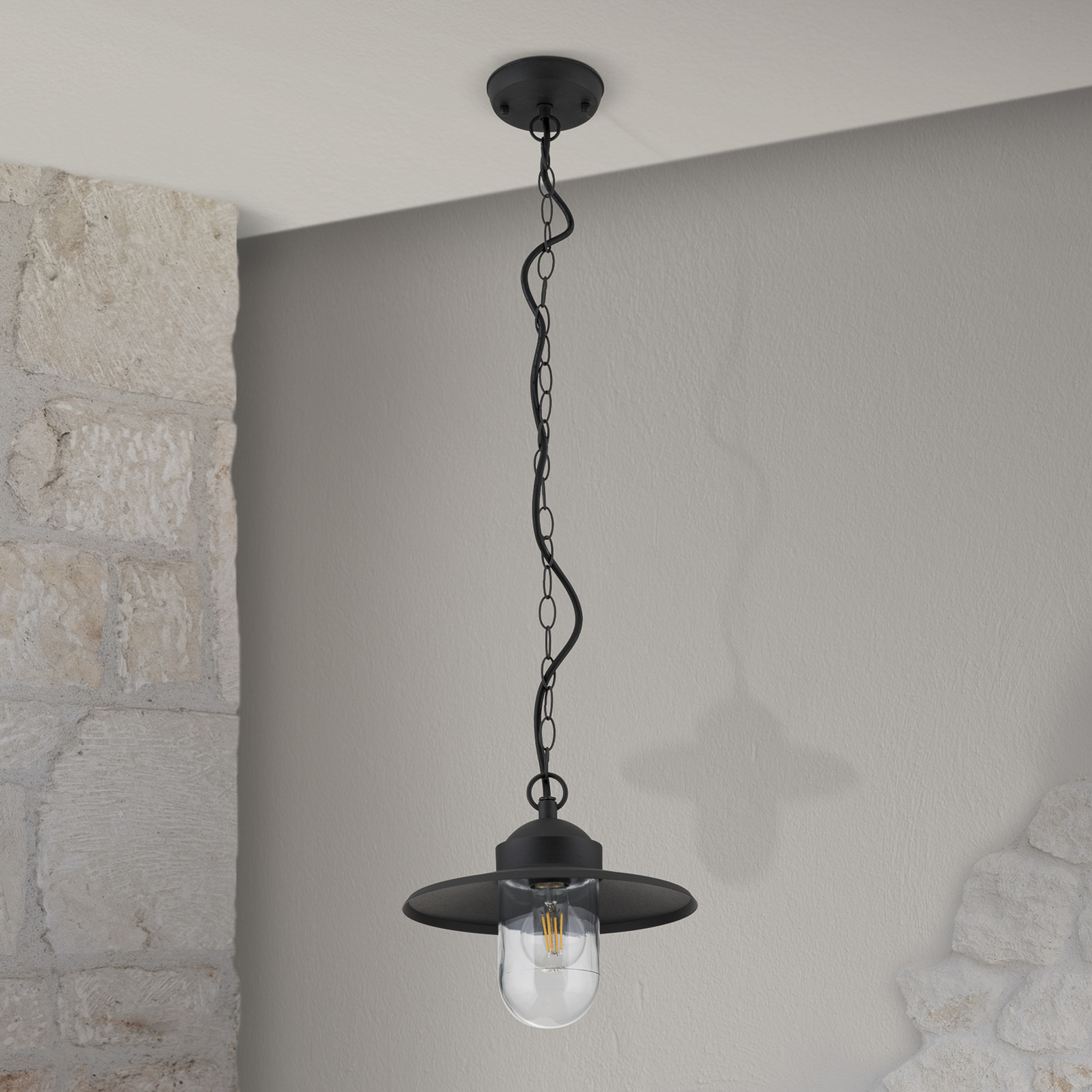 Edward outdoor hanging light, anthracite, Ø 27.5 cm, aluminium