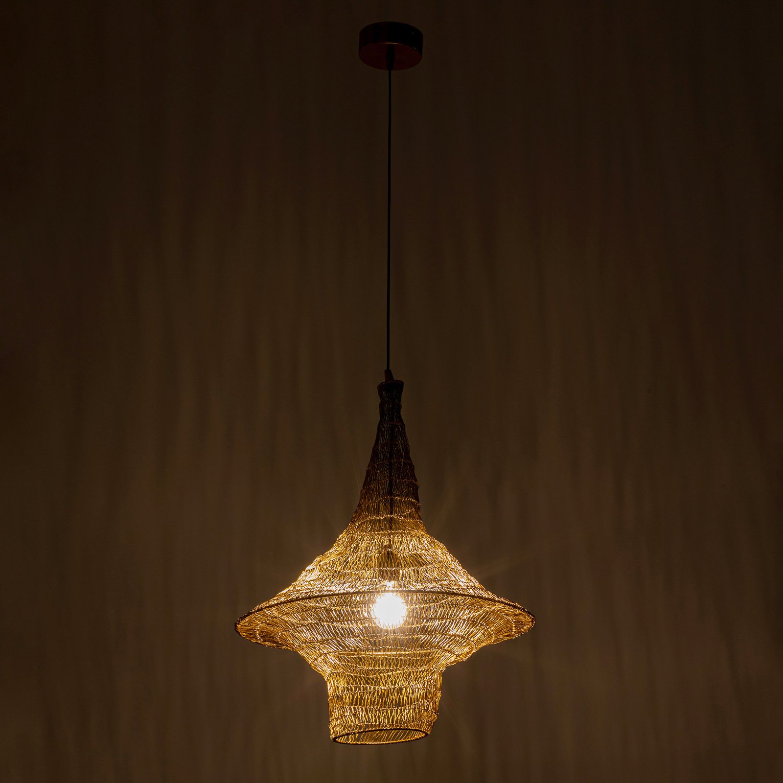 KARE Pakabinamas šviestuvas "Cocoon", aukso spalvos, Ø 51 cm
