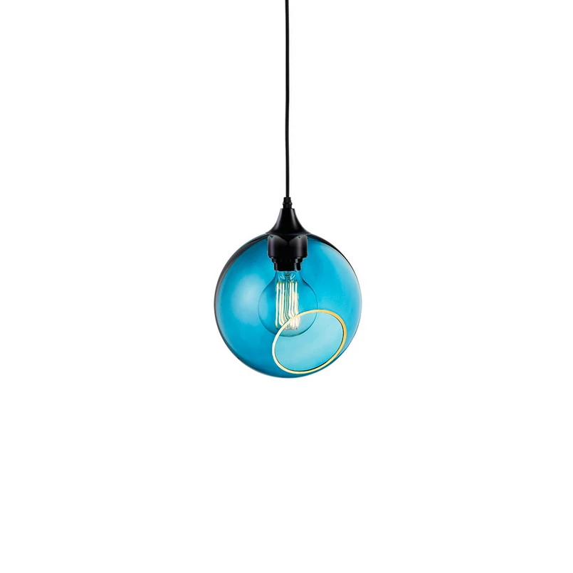 DESIGN BY US – Ballroom Pendelleuchte, blau/schwarz, Ø 20 cm