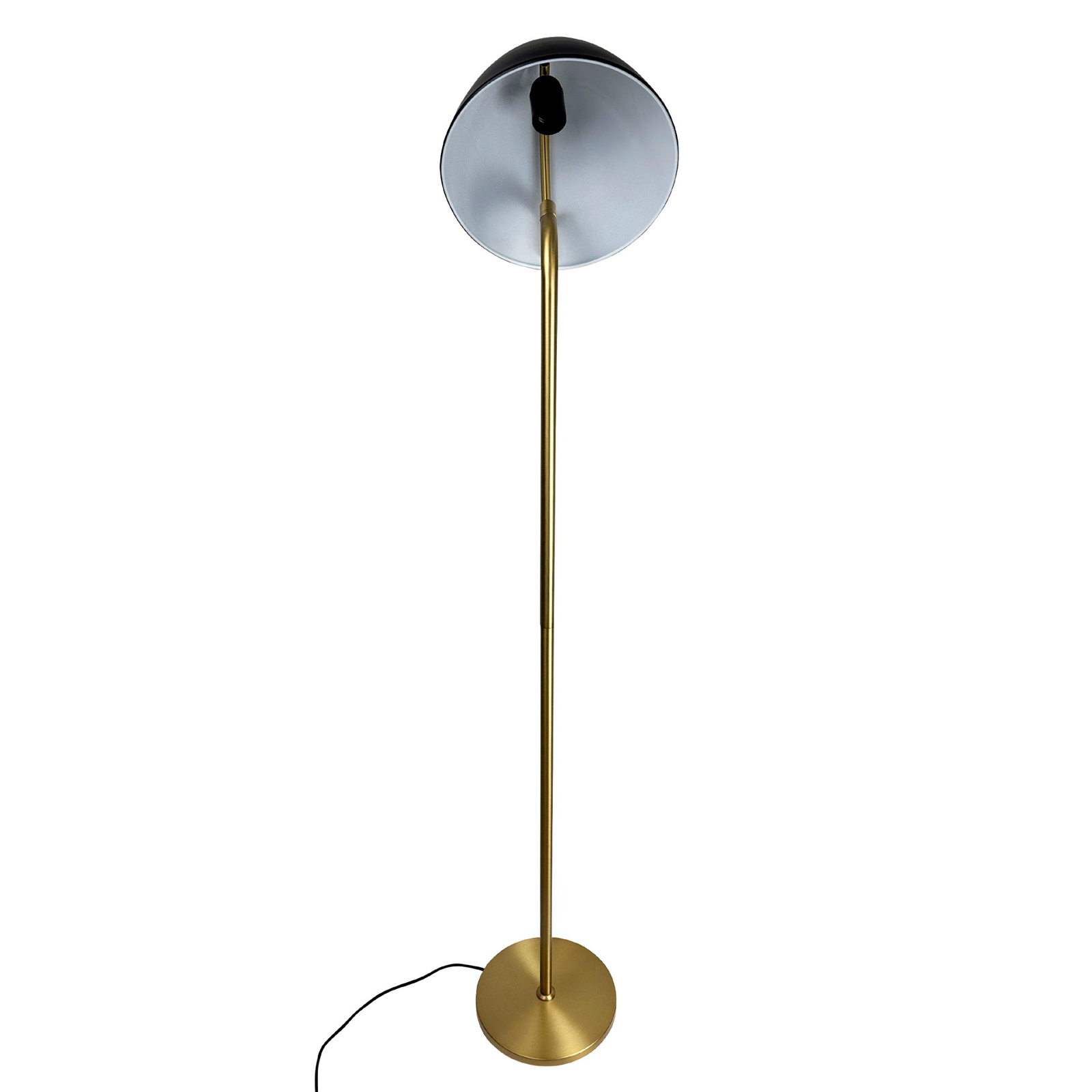 Dyberg Larsen podna lampa Oulu, crna/mjed, visina 128 cm