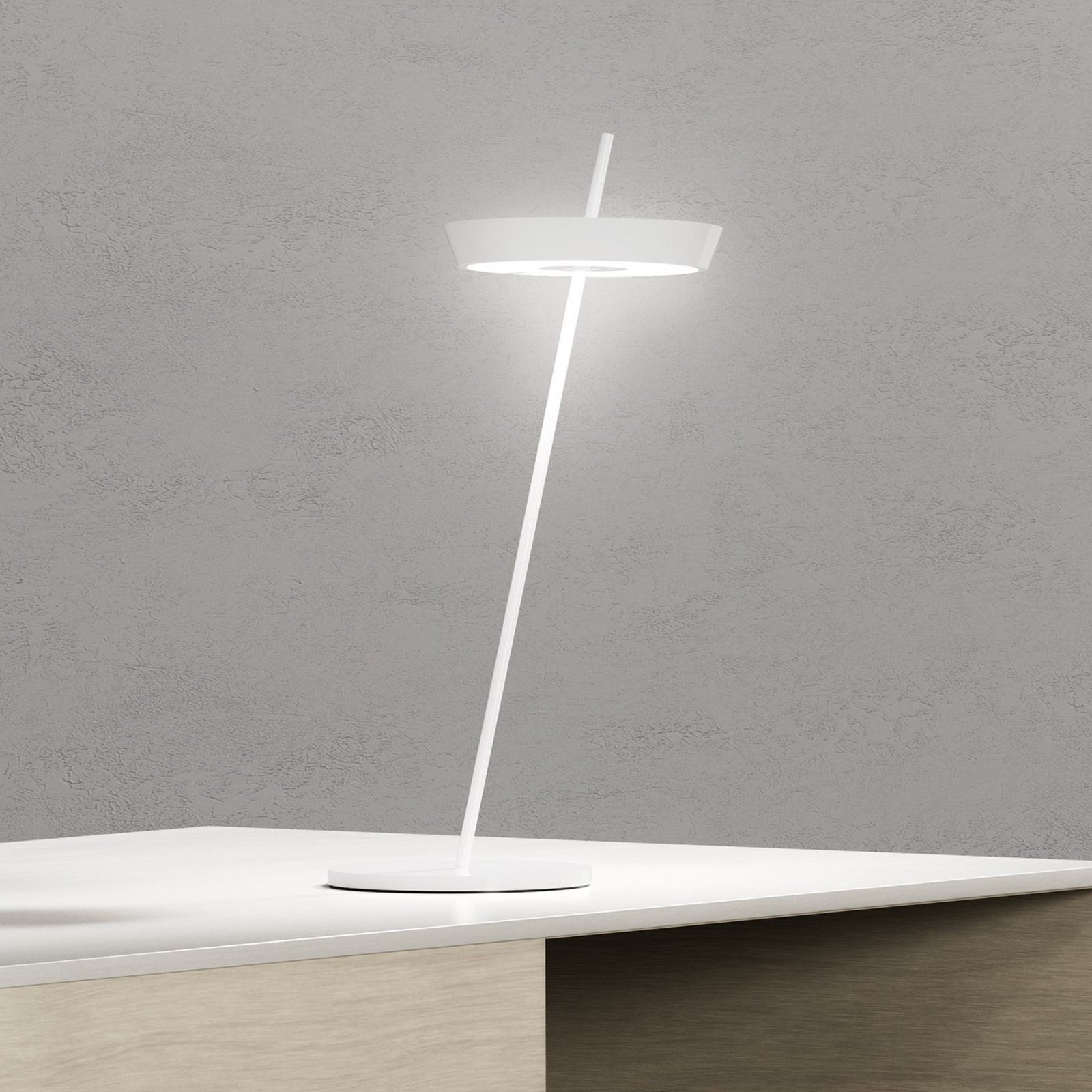 LED-bordlampe Mahina, hvit, høyde 36 cm, metall, CCT