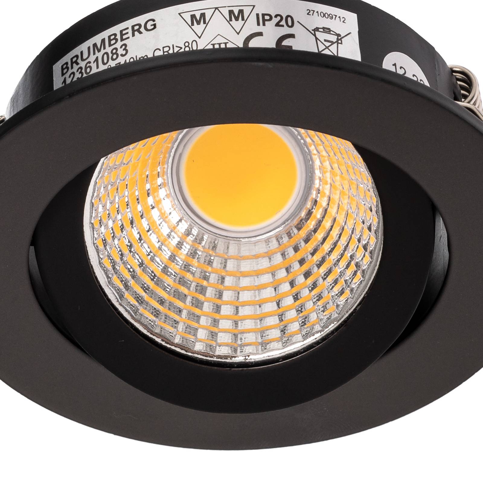 BRUMBERG spot wpuszczany LED 38° czarny 3 000 K