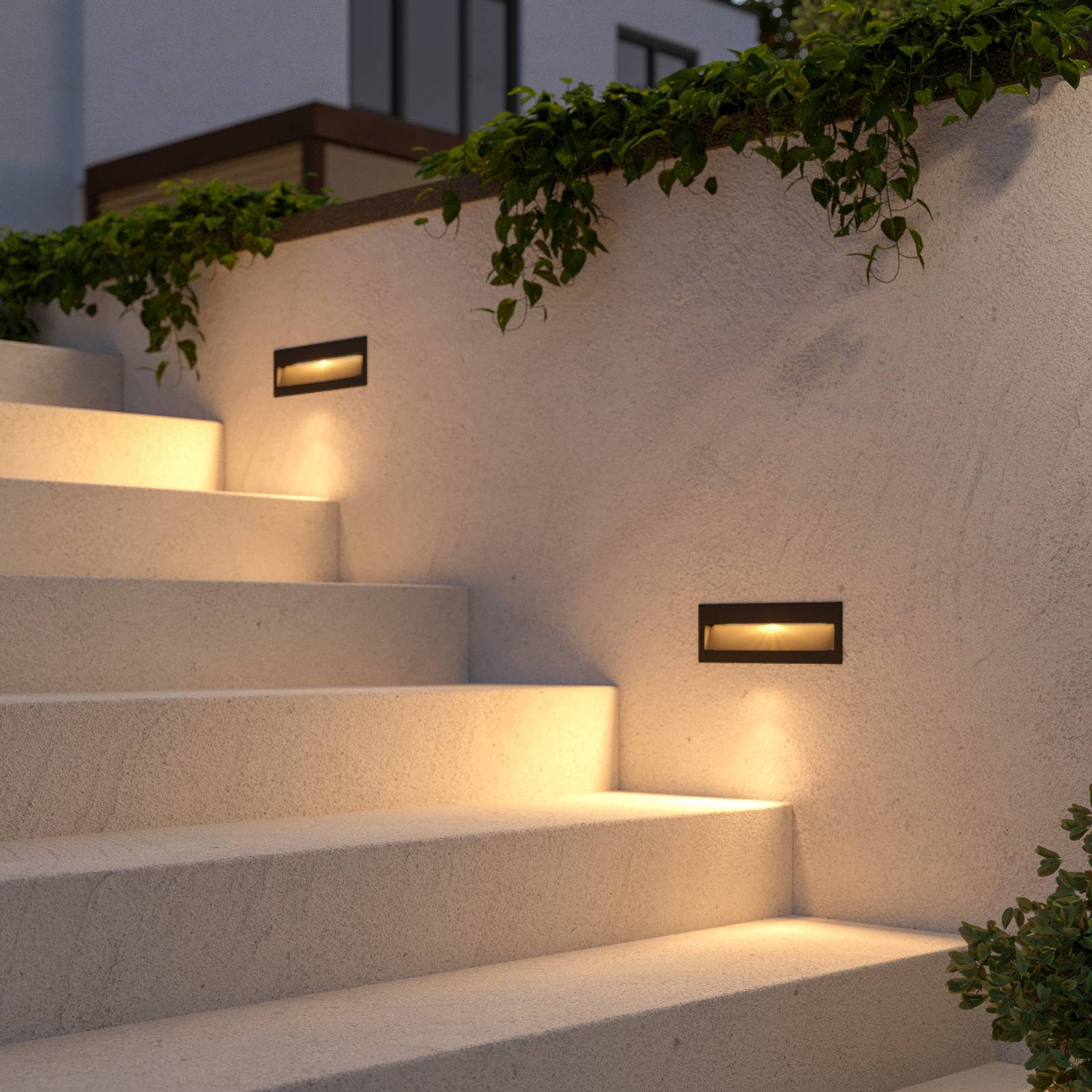 Lucande Tmavé LED podhledové svítidlo Loya, venkovní zdi