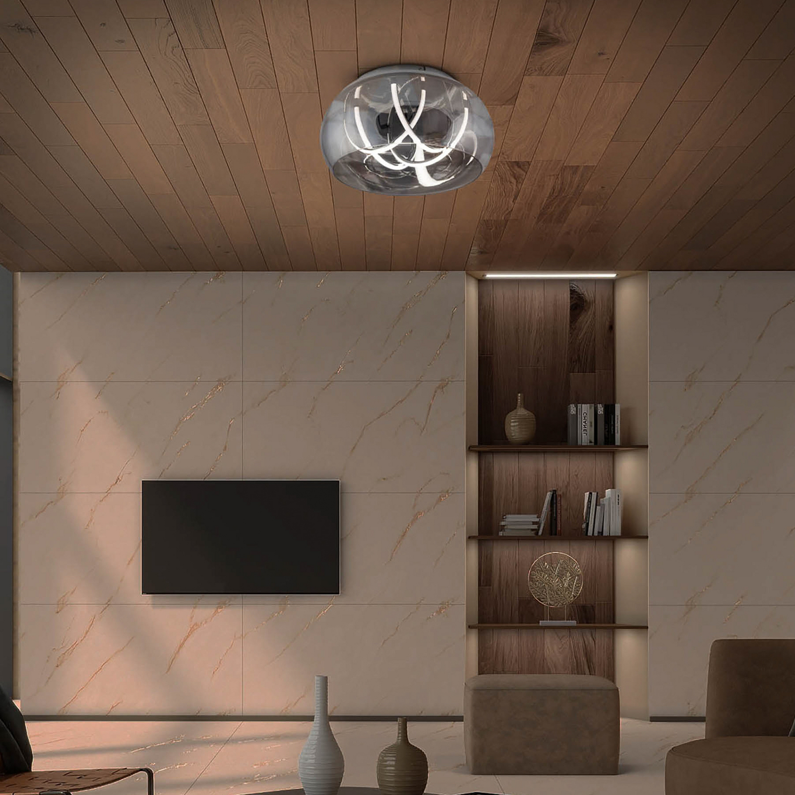 Malou LED ceiling light, glass, CCT, remote control Malou LED ceiling light, glass, CCT, remote control