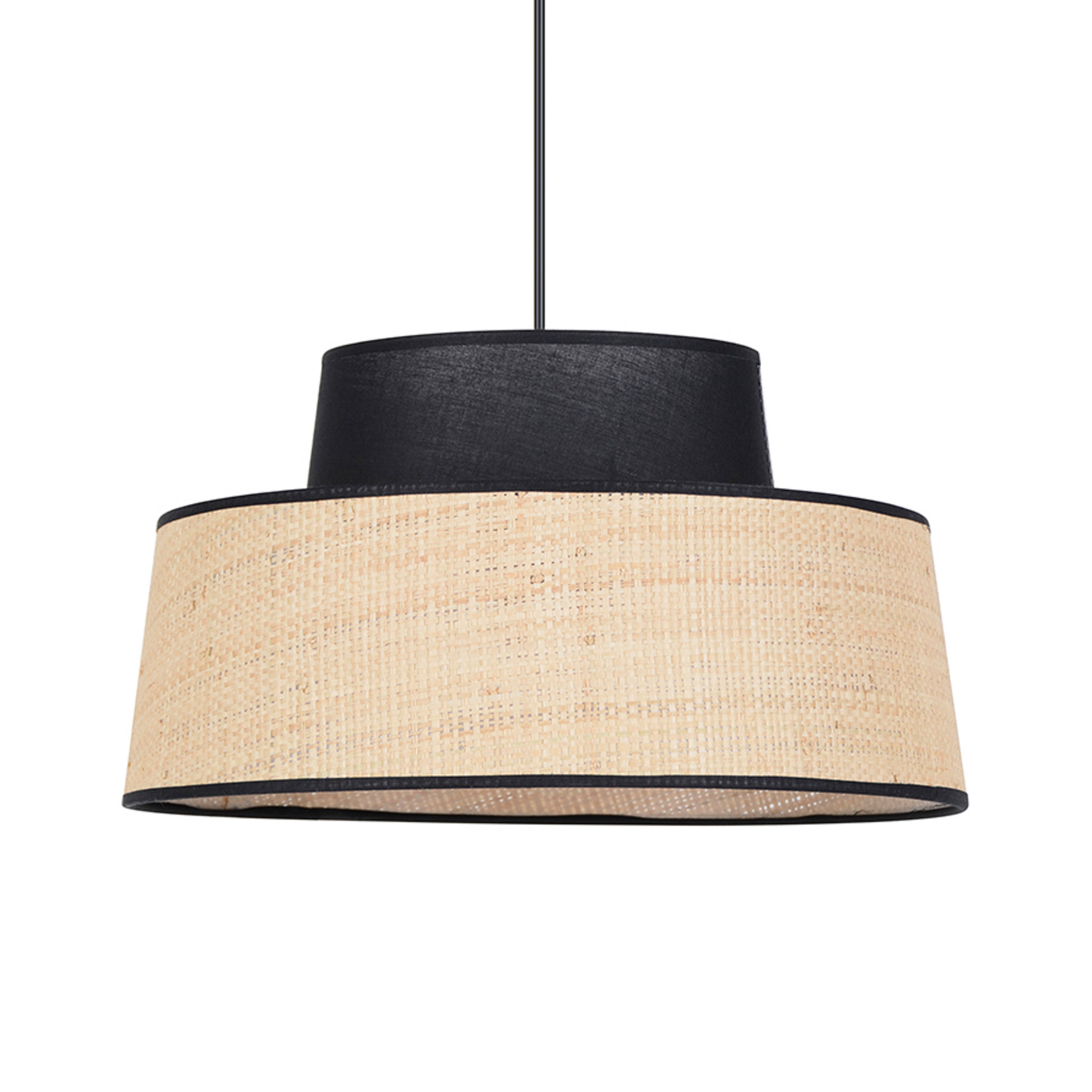 Lampada a sospensione Mallorca nera/color naturale, Ø 38 cm - COREP SAS