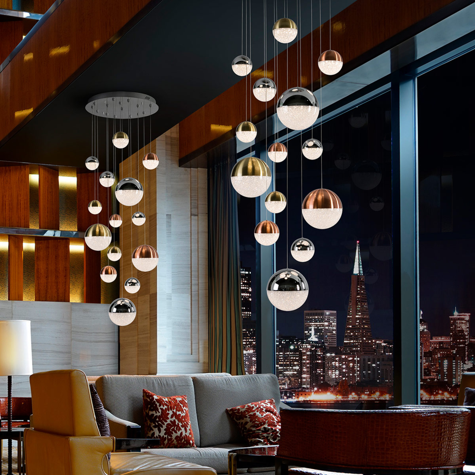 leeg maagpijn adopteren LED hanglamp Sphere meerkleurig 14-lamps, app | Lampen24.be