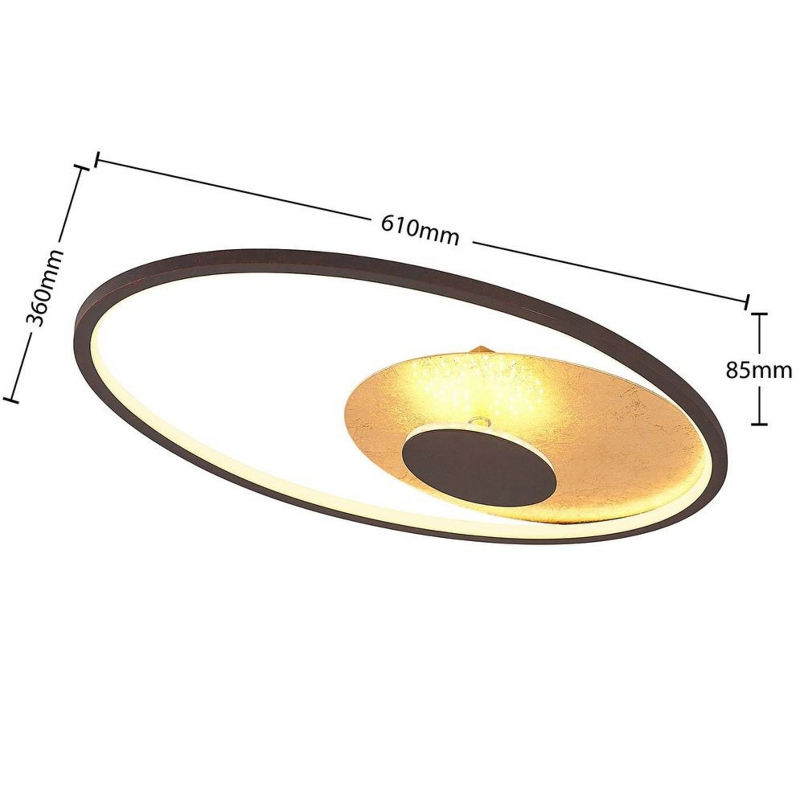 Feival LED Stropna lampa L61 hrđati/Zlato - Lindby