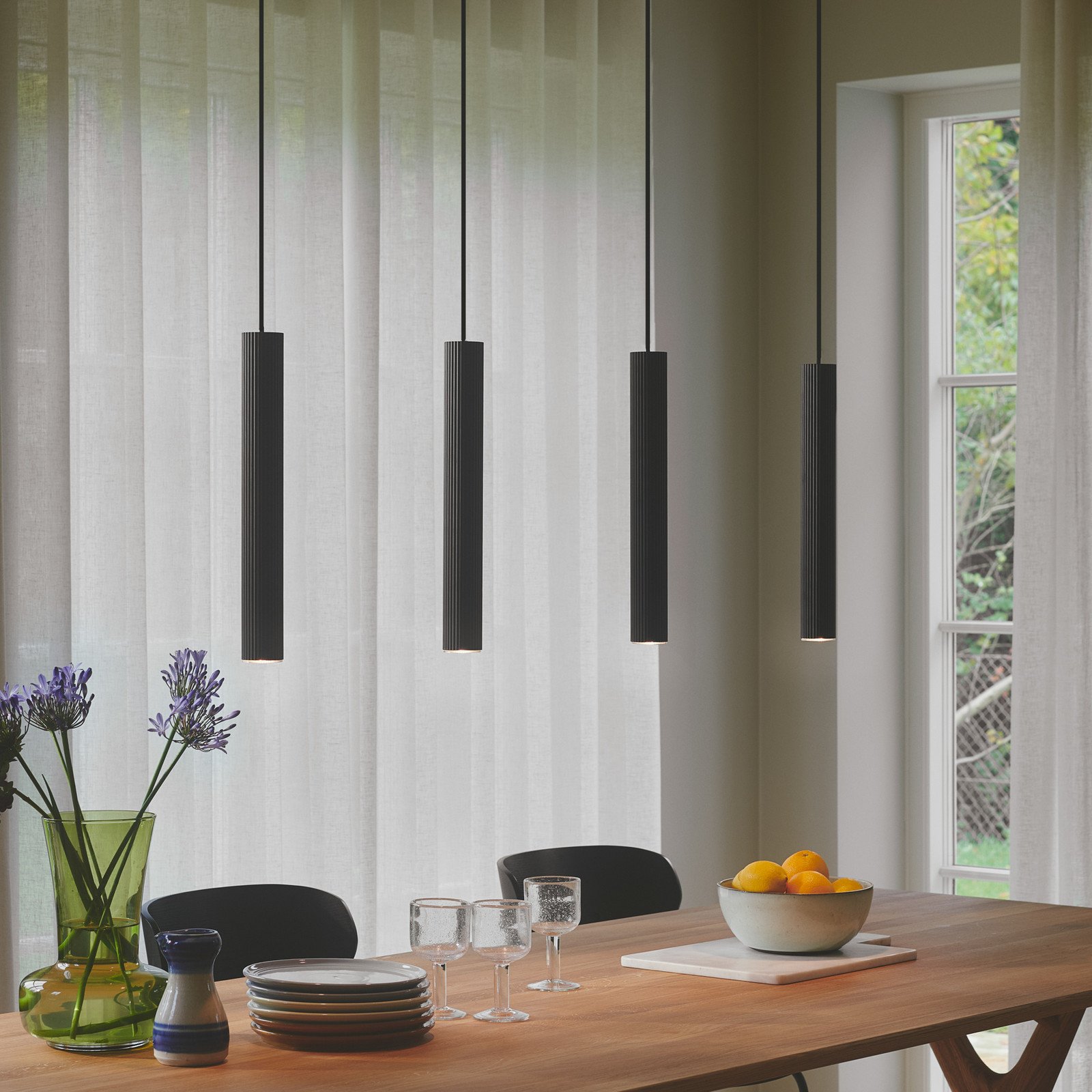 Nordlux Suspensie Vico cu patru lumini lungă metal negru - Camera de zi / sufragerie - Aluminiu