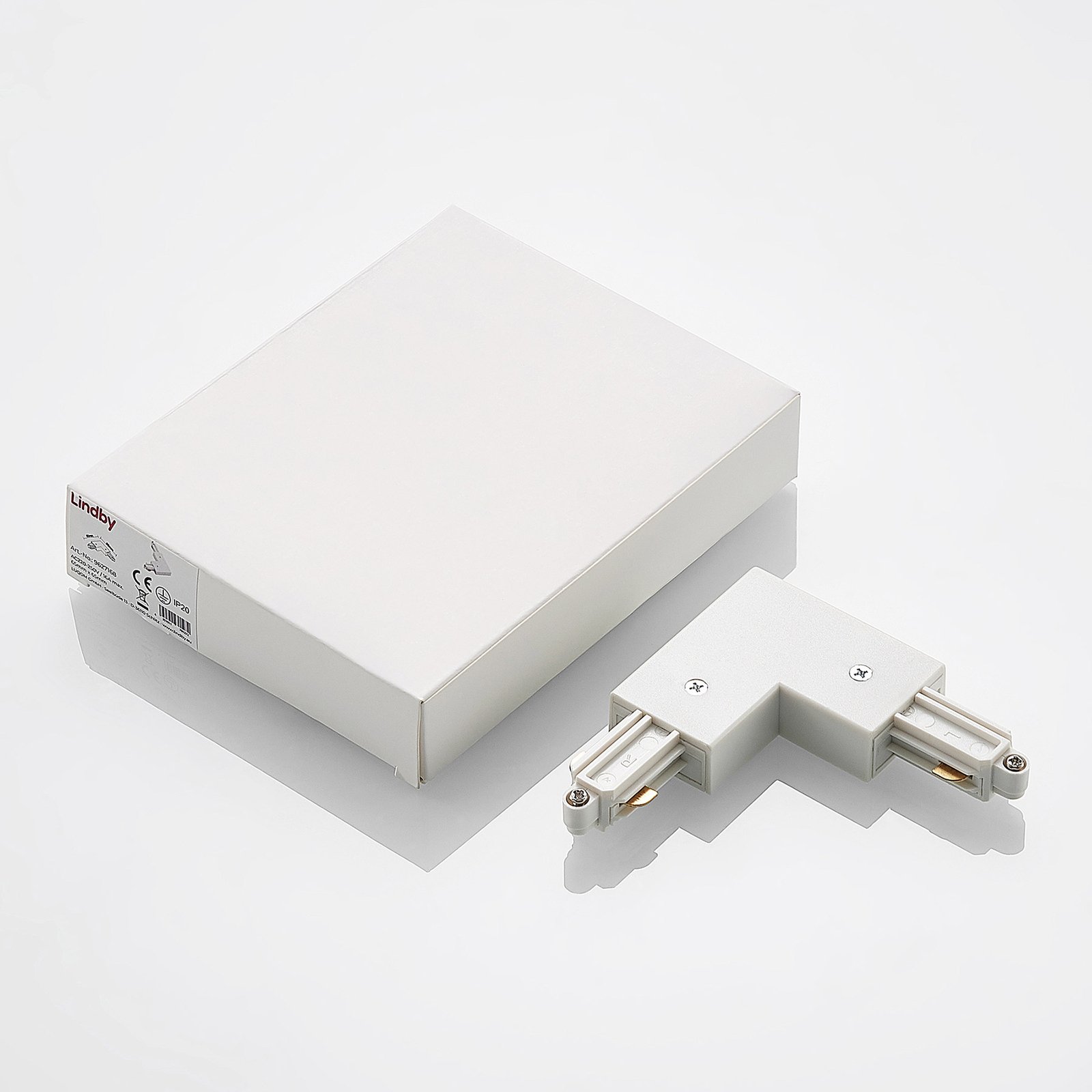 Linaro Track Hoek Connector Wit - Lindby