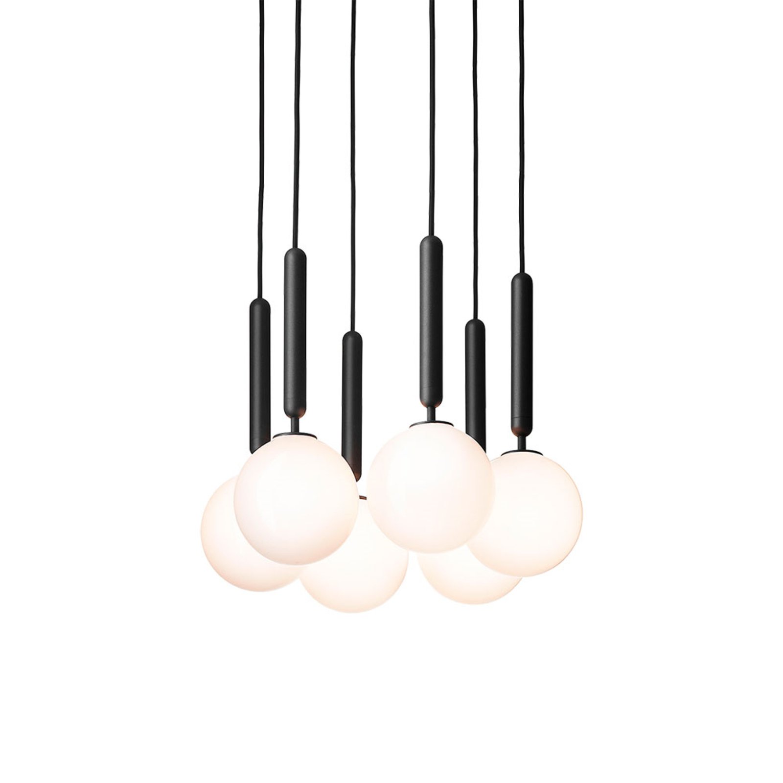 Miira 6 Chandelier Rock Grey/Ópalo Blanco - Nuura