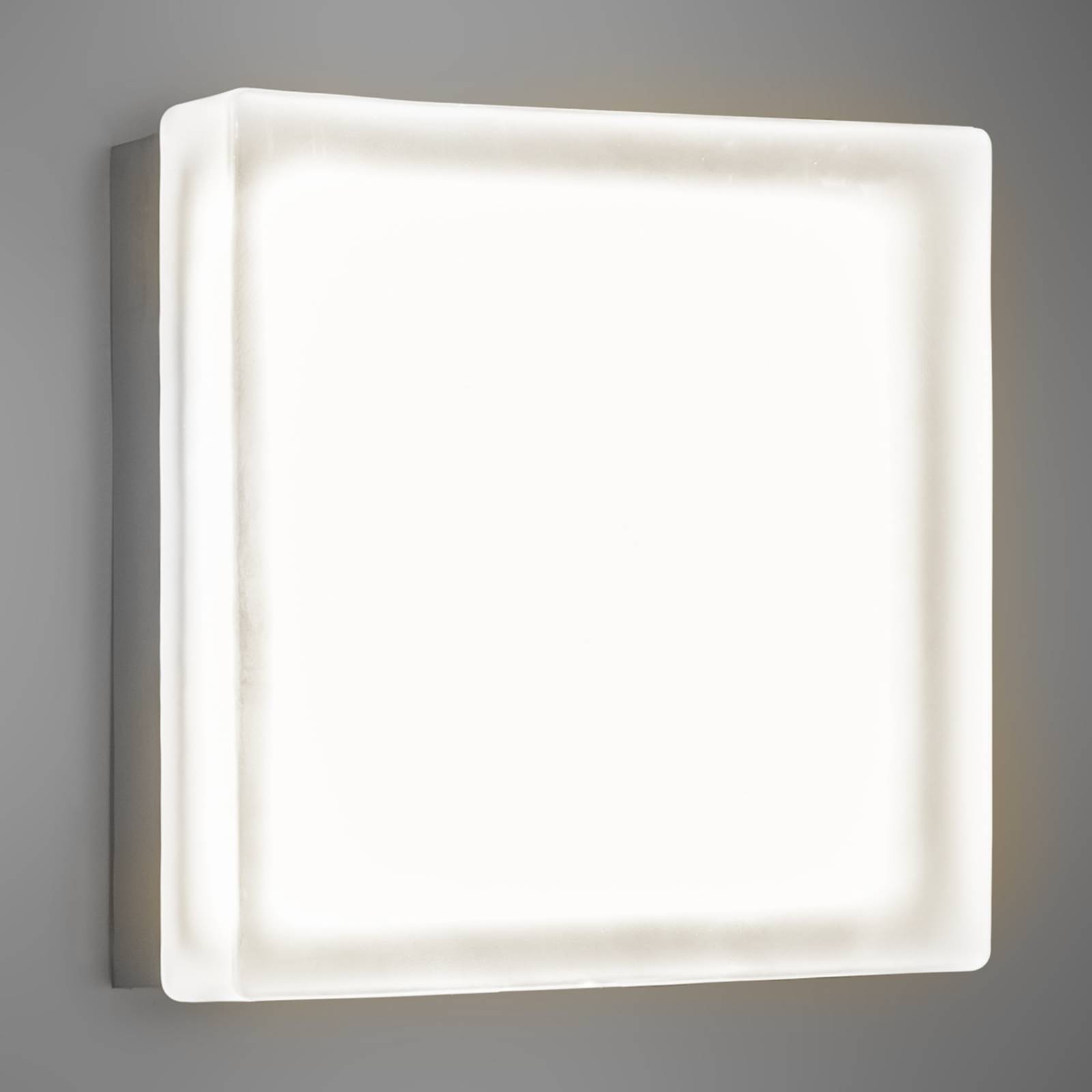 Quadratische LED-Wandleuchte Briq 02 warmweiß
