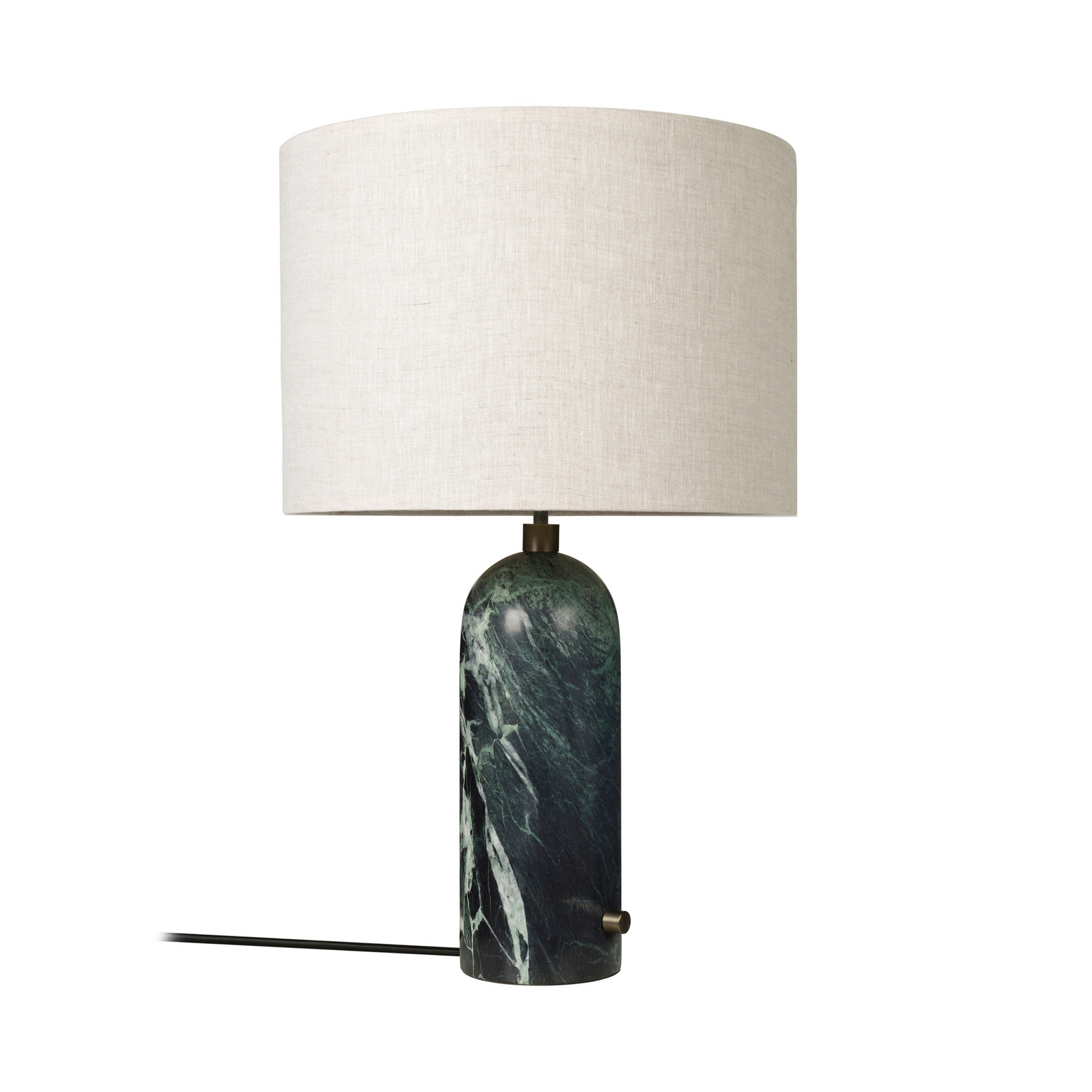 Lampe à poser Gubi Gravity Large, marbre vert, toile crème