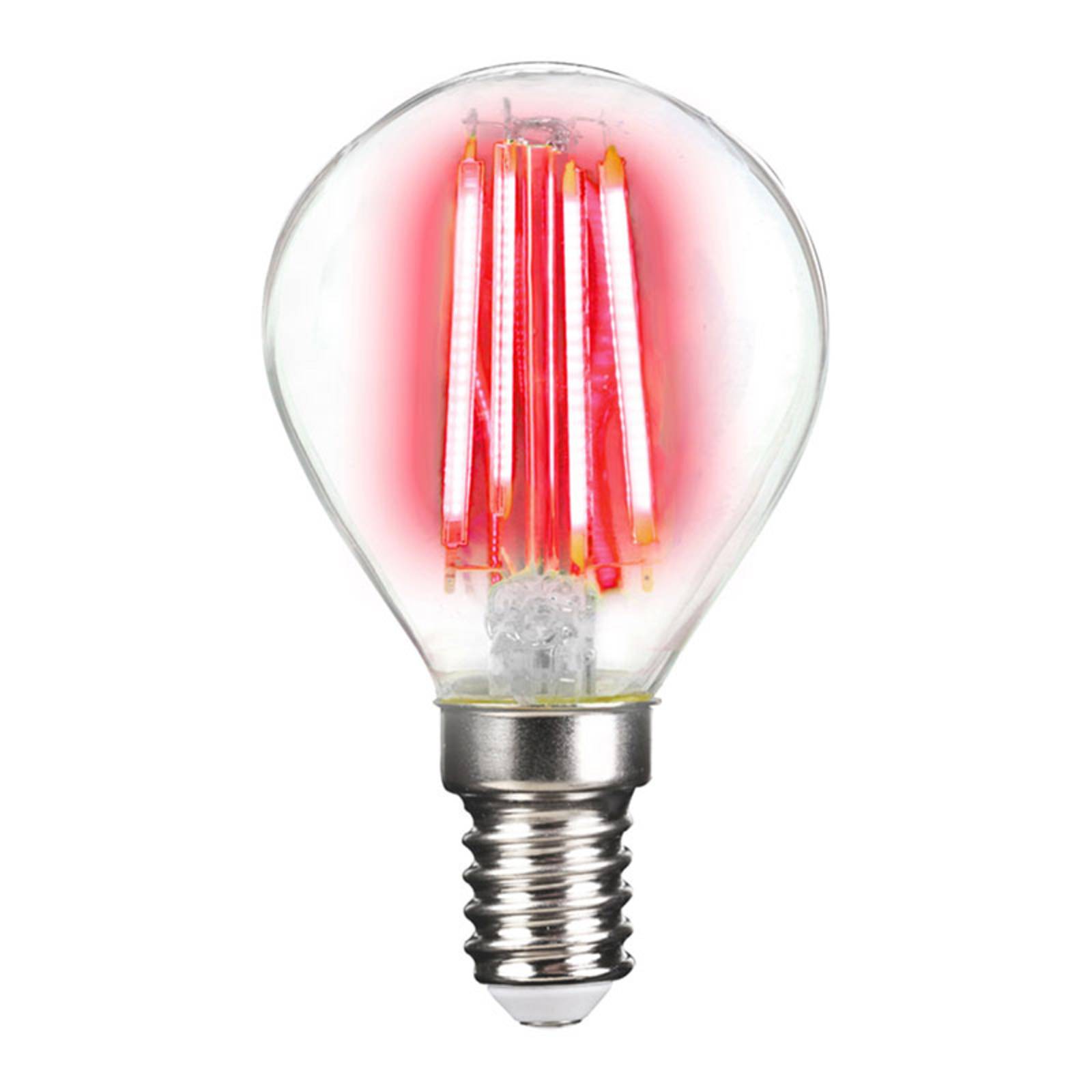LED lámpa E14 4W izzószál, piros