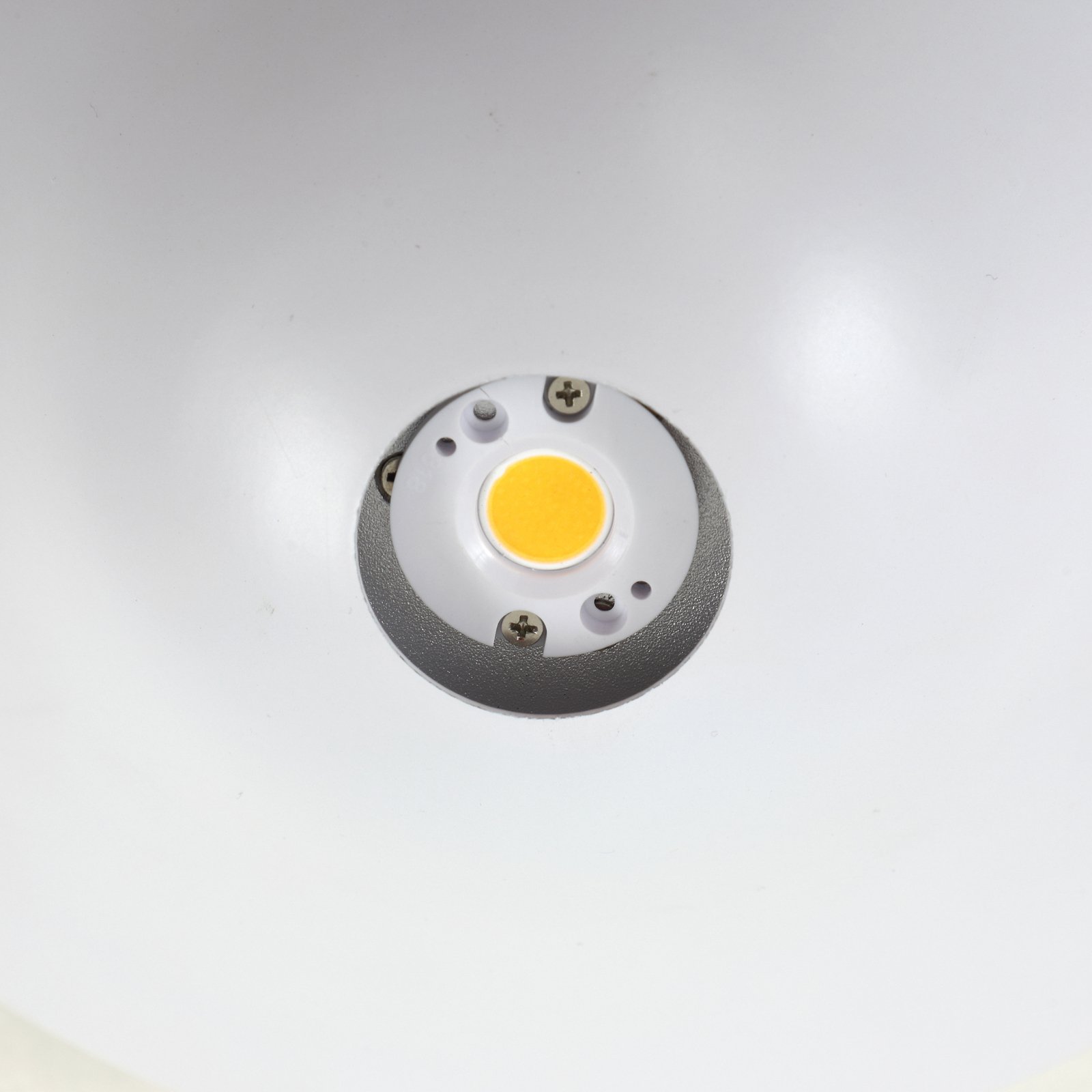 Lucande Orasa plafonnier LED, verre, blanc/clair, Ø 43 cm