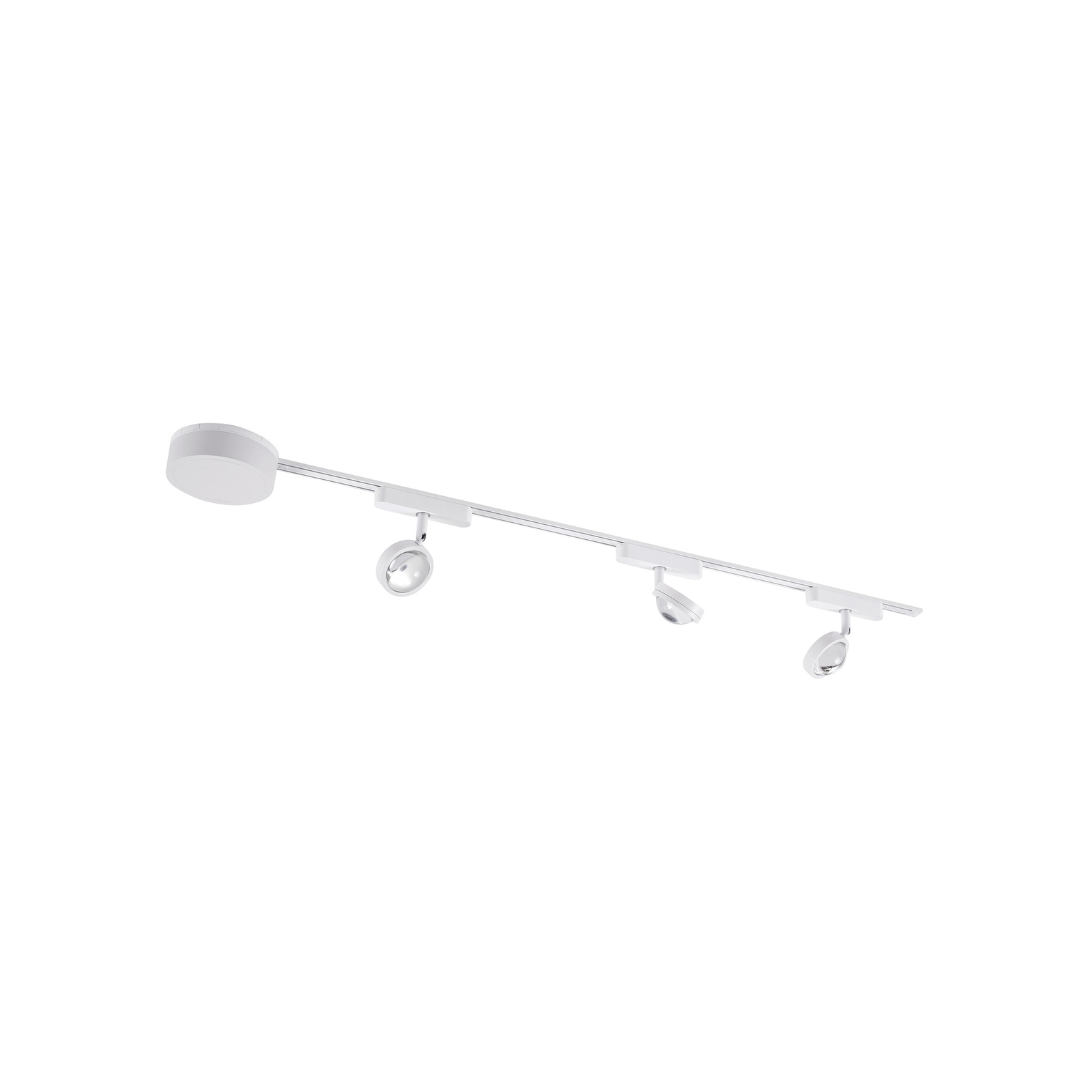 Système de lampes sur rail 48V Lumaro, spots, à 3 lampes, blanc, Ø 7,3cm